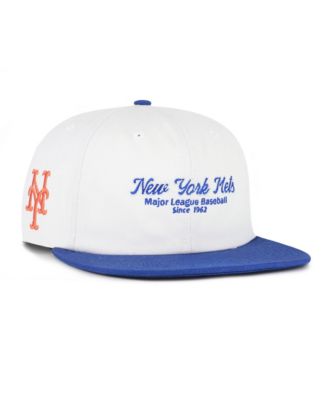 Men's White/Royal New York Mets Script Stack Relaxed Captain Snapback