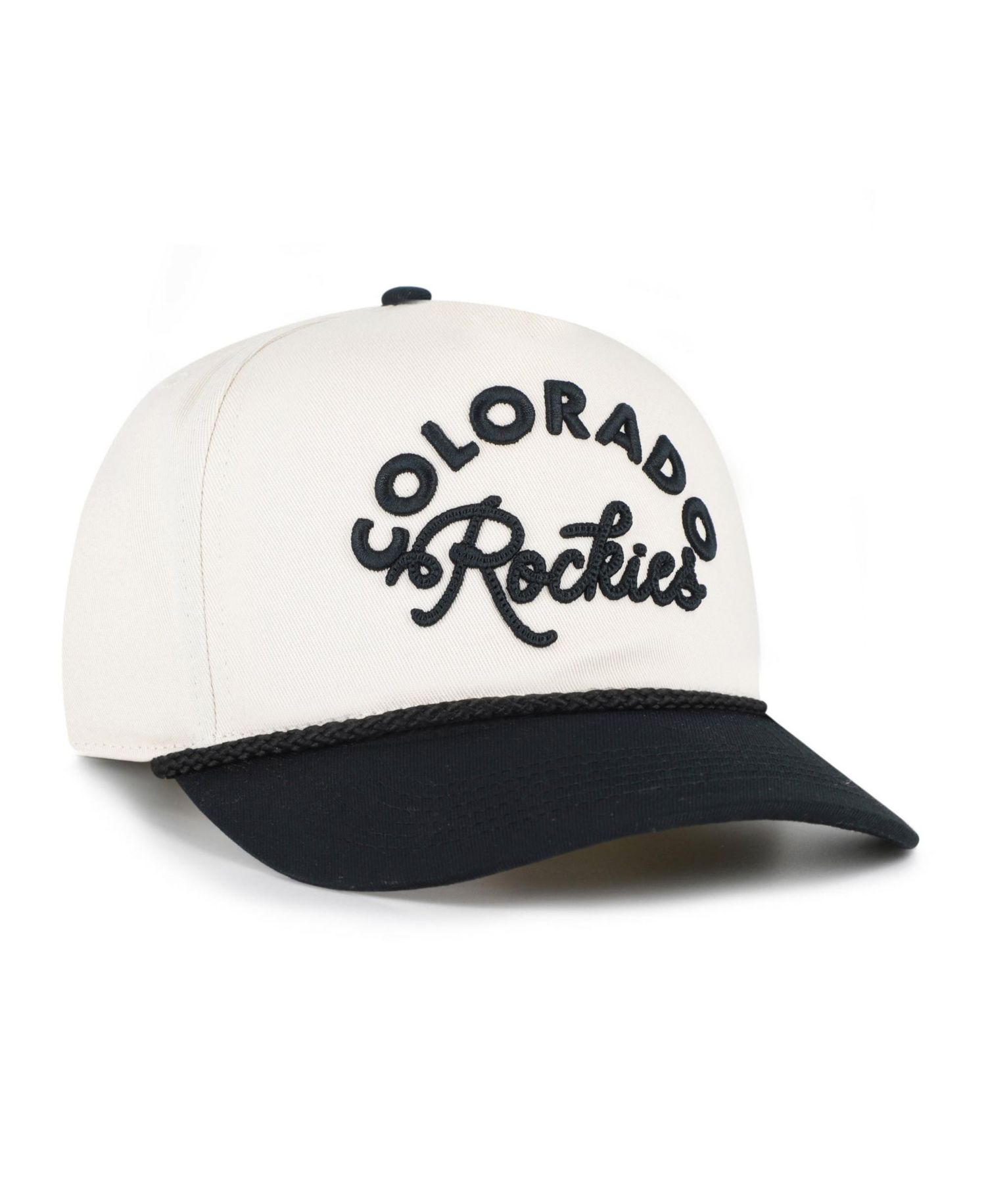 Men's and Women's '47 Natural/Black Colorado Rockies Rope Script Hitch Adjustable Hat