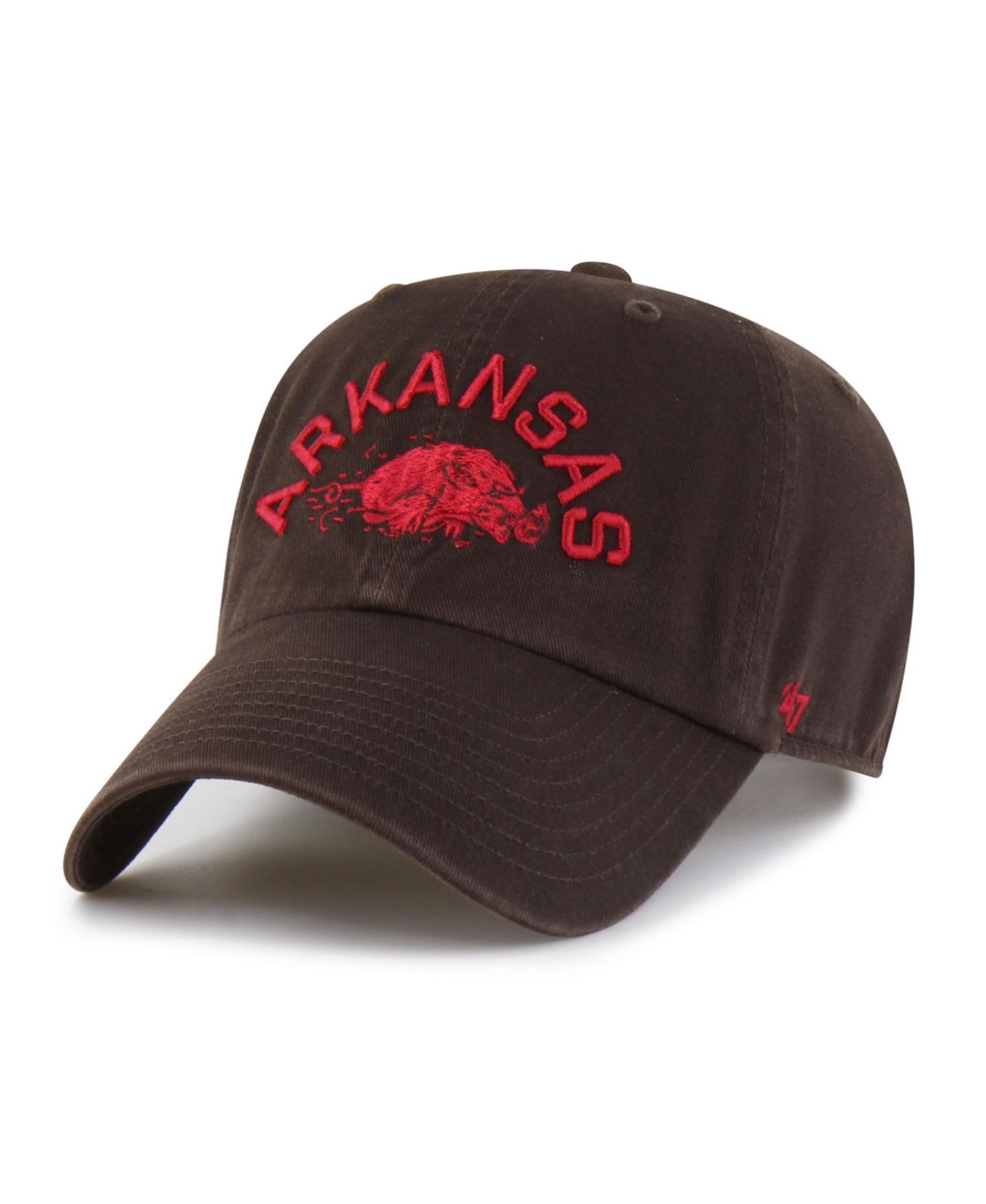 Men's '47 Brown Arkansas Razorbacks Vault Clean Up Adjustable Hat