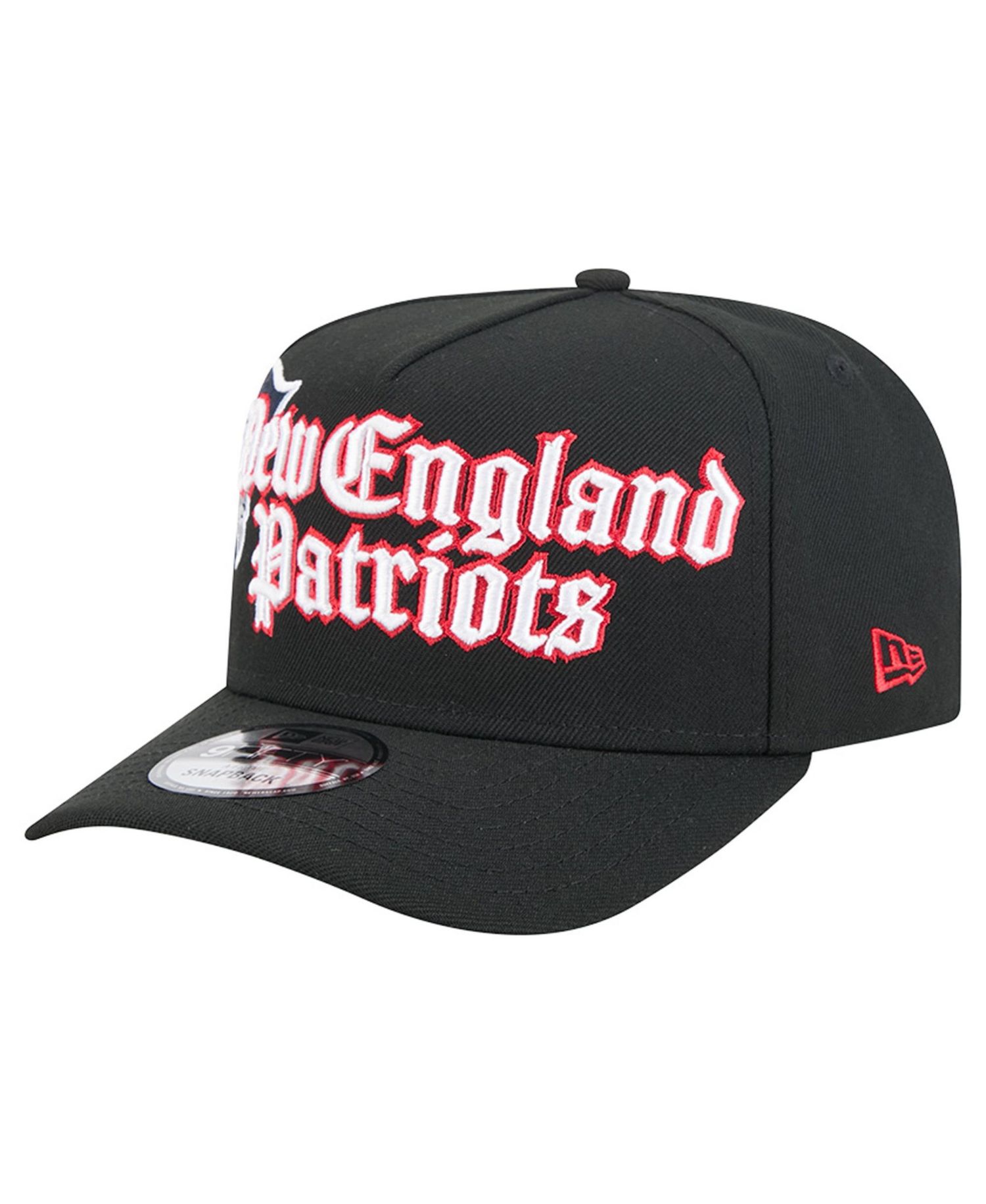Men's Black New England Patriots Proud A-Frame 9FIFTY Snapback Hat