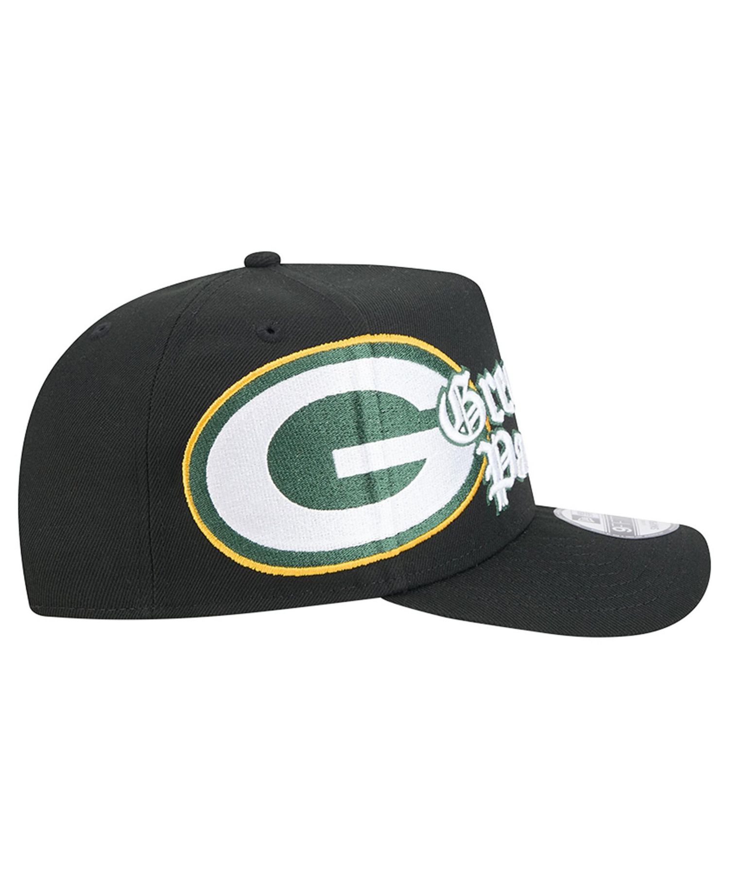 Men's Black Green Bay Packers Proud A-Frame 9FIFTY Snapback Hat