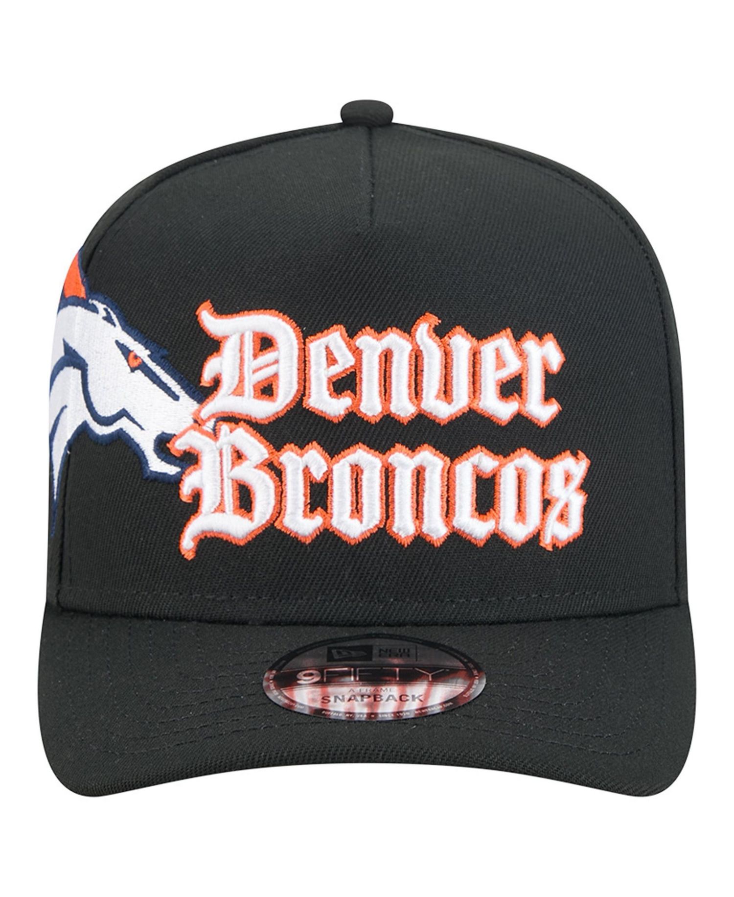 Men's Black Denver Broncos Proud A-Frame 9FIFTY Snapback Hat