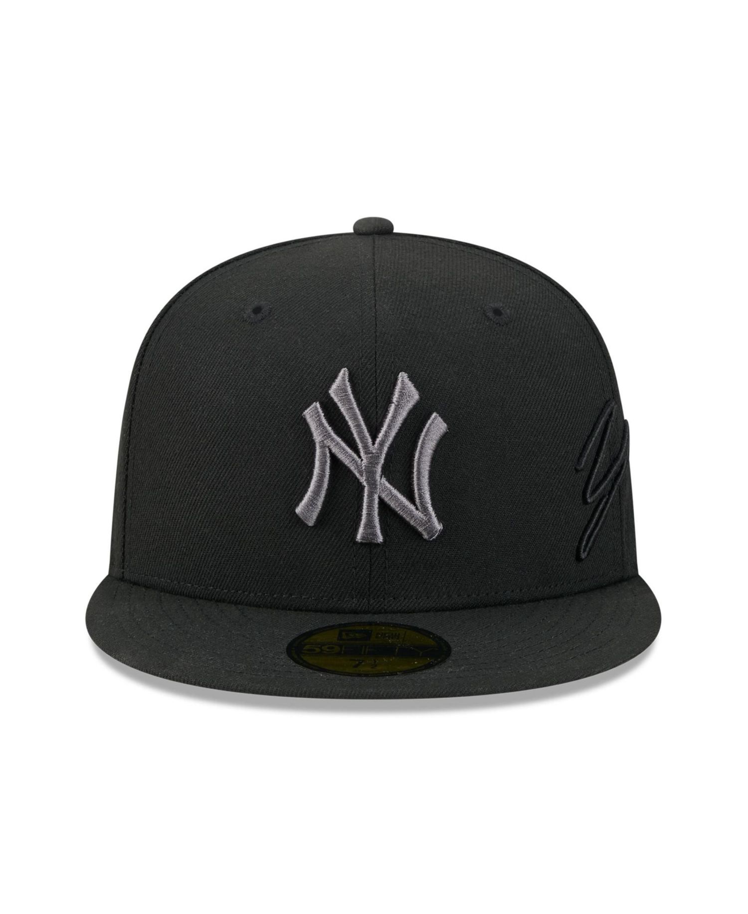 Men's Black New York Yankees Side Script 59FIFTY Fitted Hat