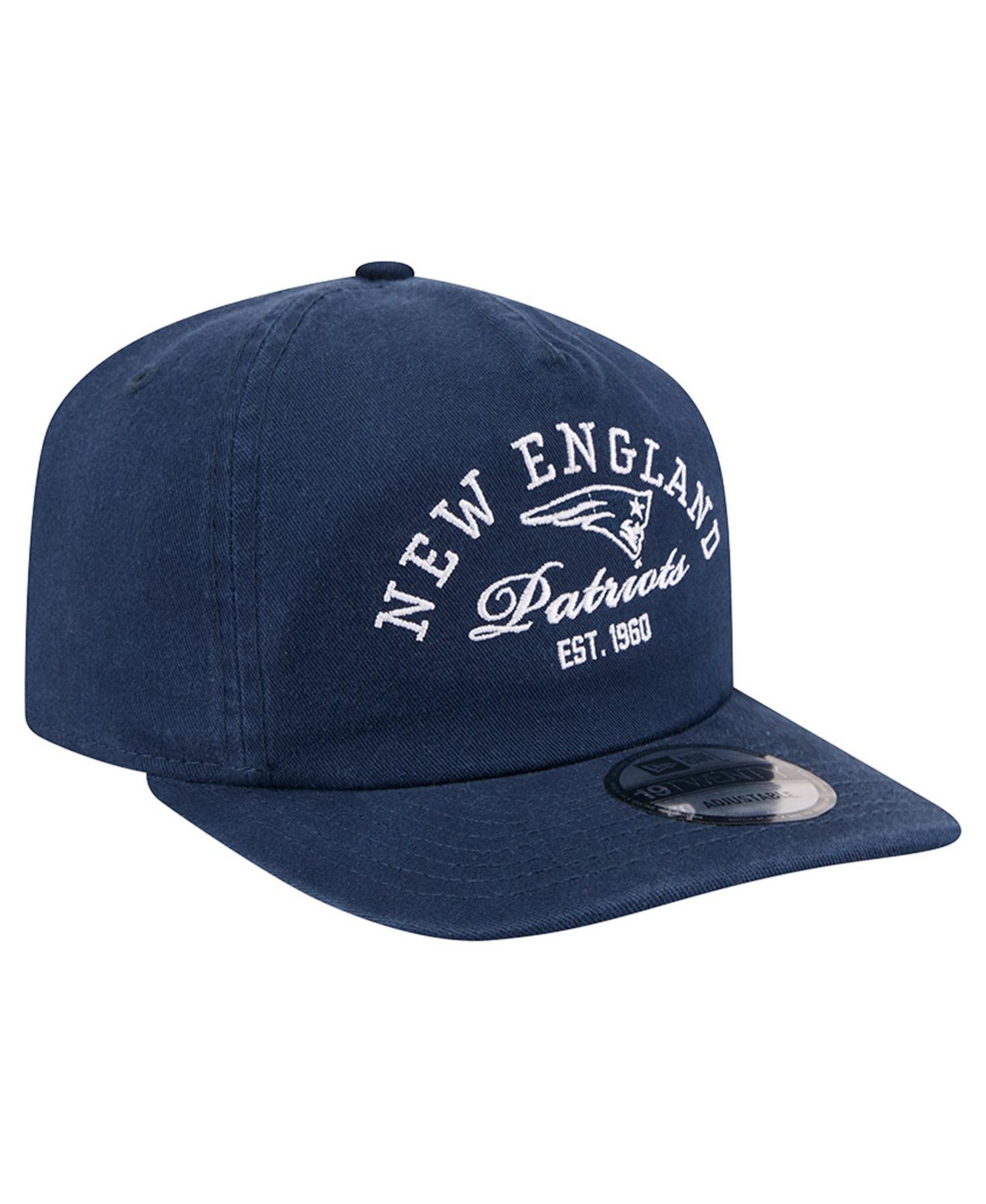 Men's Navy New England Patriots Stacked 19TWENTY Adjustable Hat