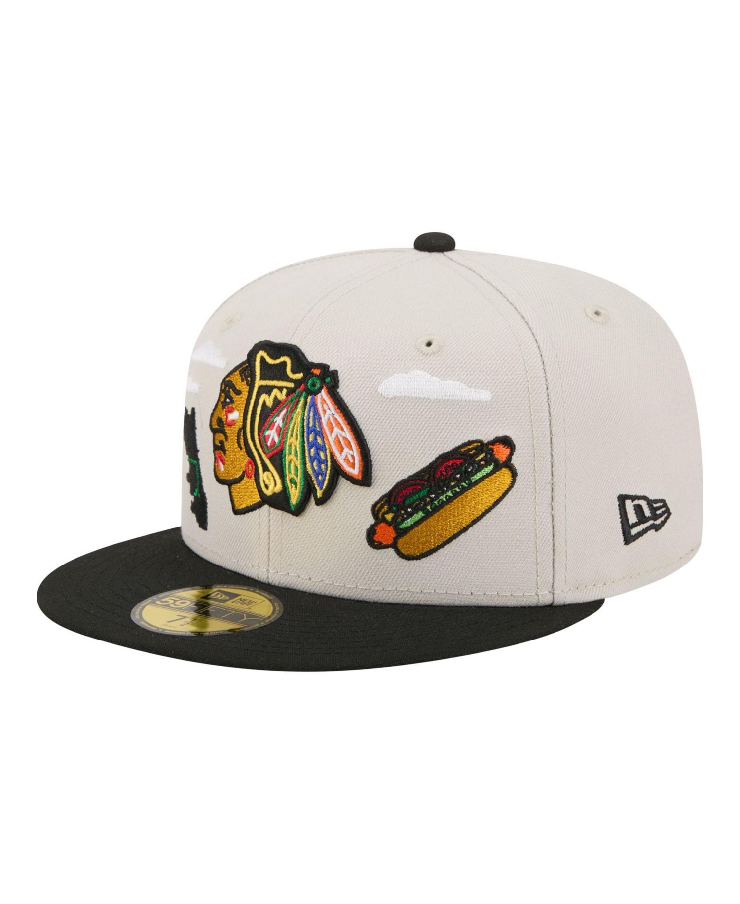 Men's Tan/Black Chicago Blackhawks Localized City Icon 59FIFTY Fitted Hat