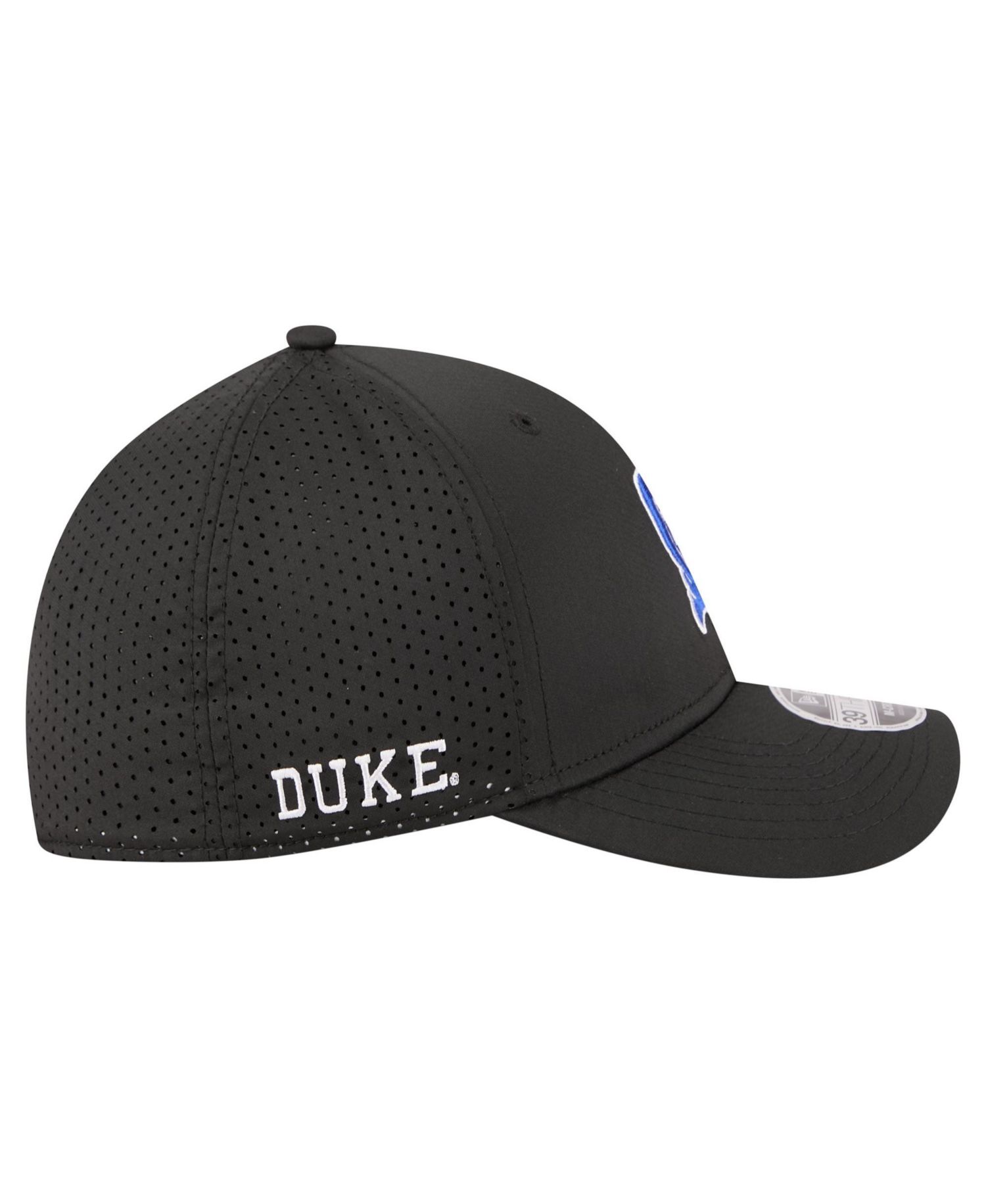 Men's Black Duke Blue Devils 39THIRTY M-Crown Stretch Hat