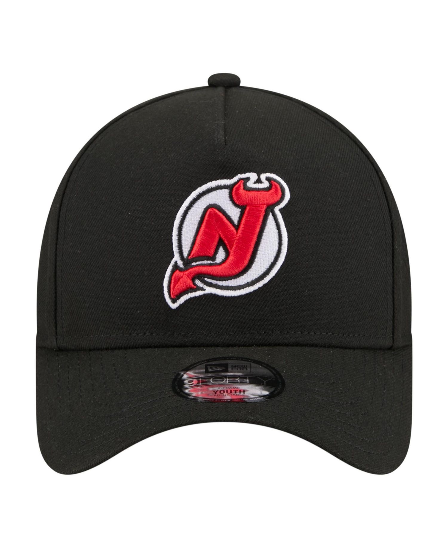 Big Boys and Girls Black New Jersey Devils 9FORTY A-Frame Adjustable Hat