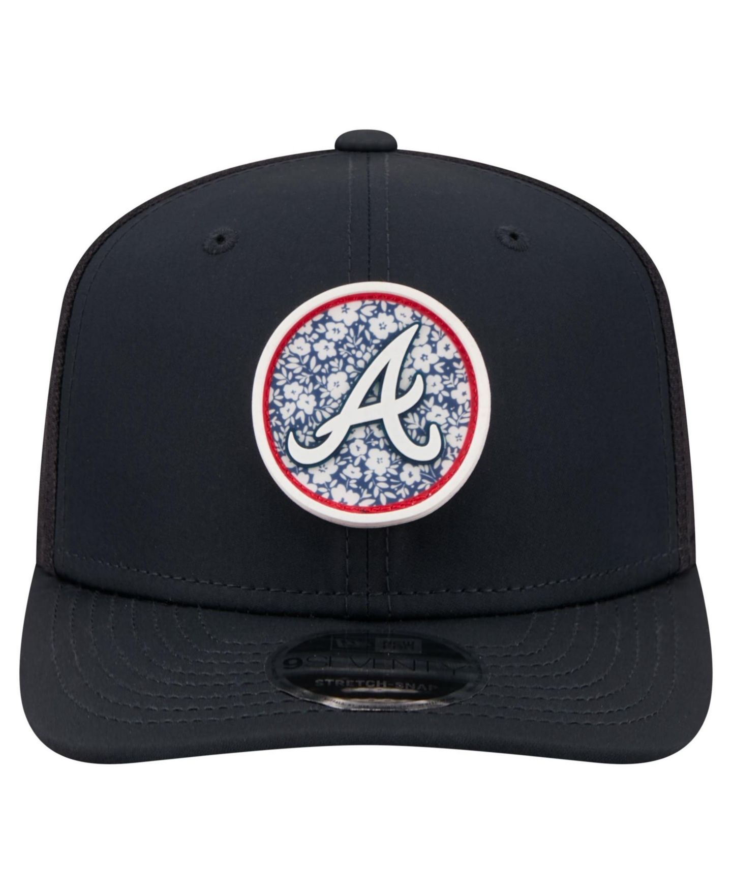 Мужская кепка New Era Navy Atlanta Braves Floral Patch 9SEVENTY Adjustable Hat — фото 2