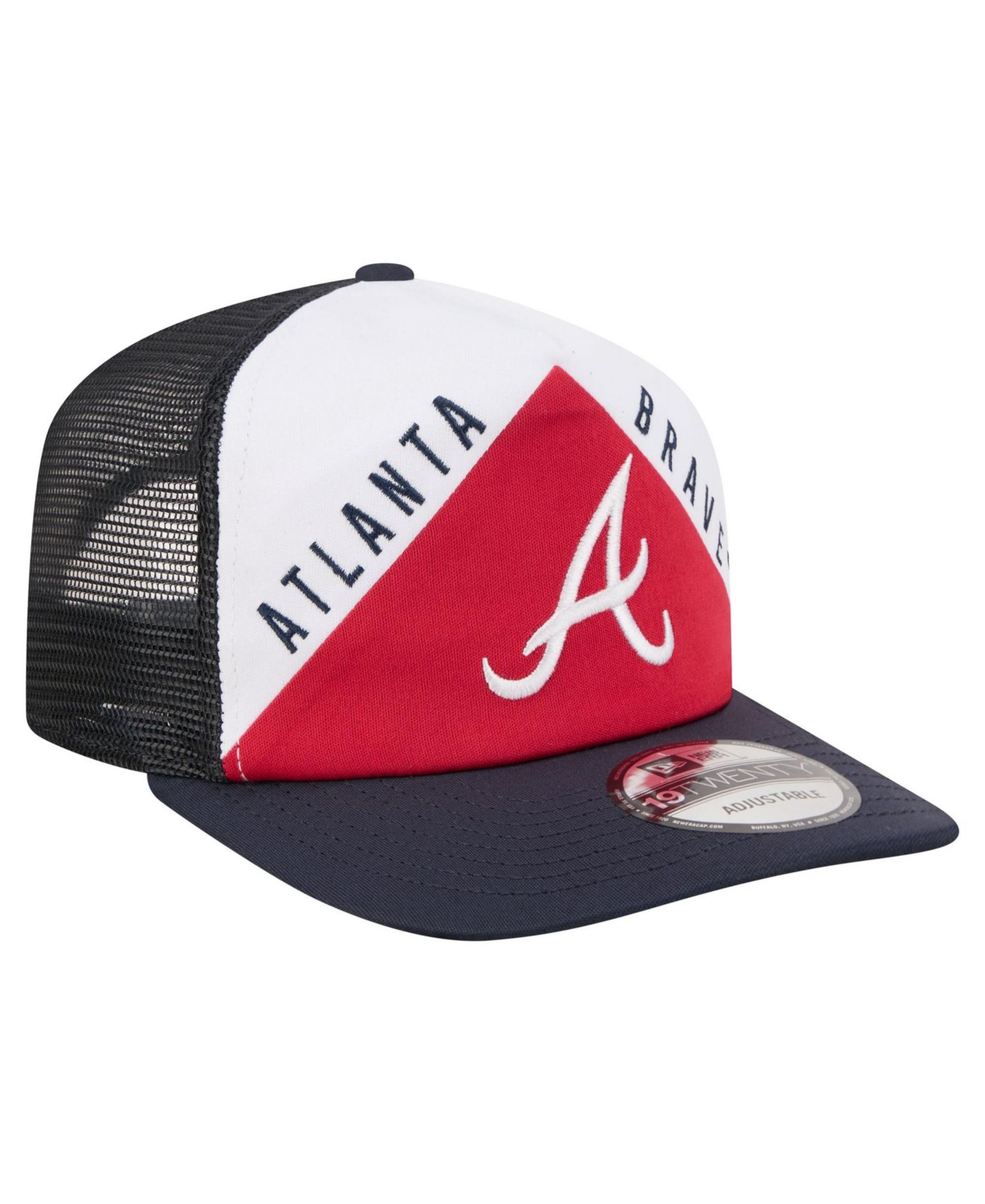 Men's White/Navy Atlanta Braves Retro Cut 19TWENTY Adjustable Trucker Hat
