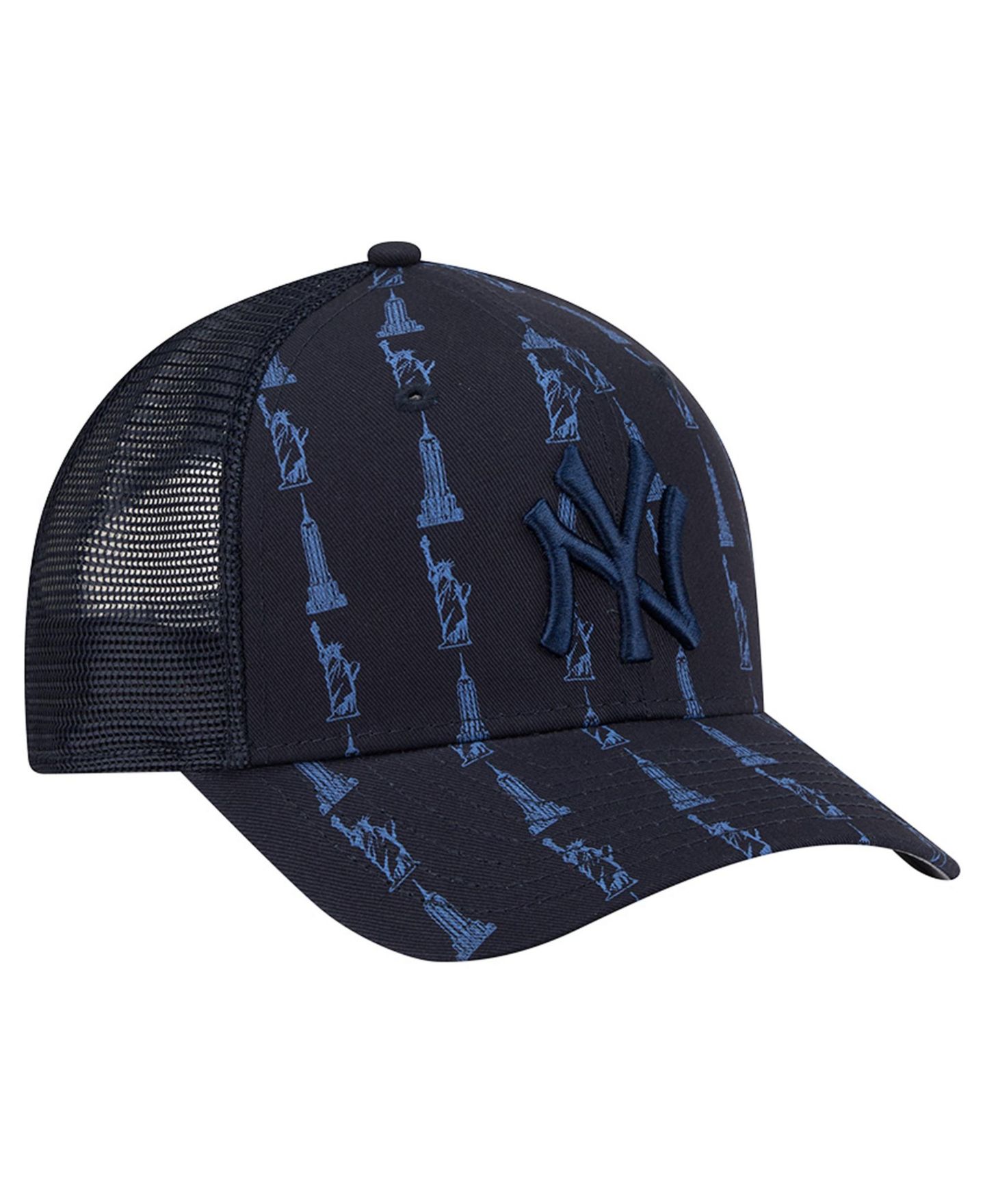Мужская кепка New Era Navy New York Yankees Tonal Icon 9FORTY M-Crown Adjustable Trucker Hat — фото 3
