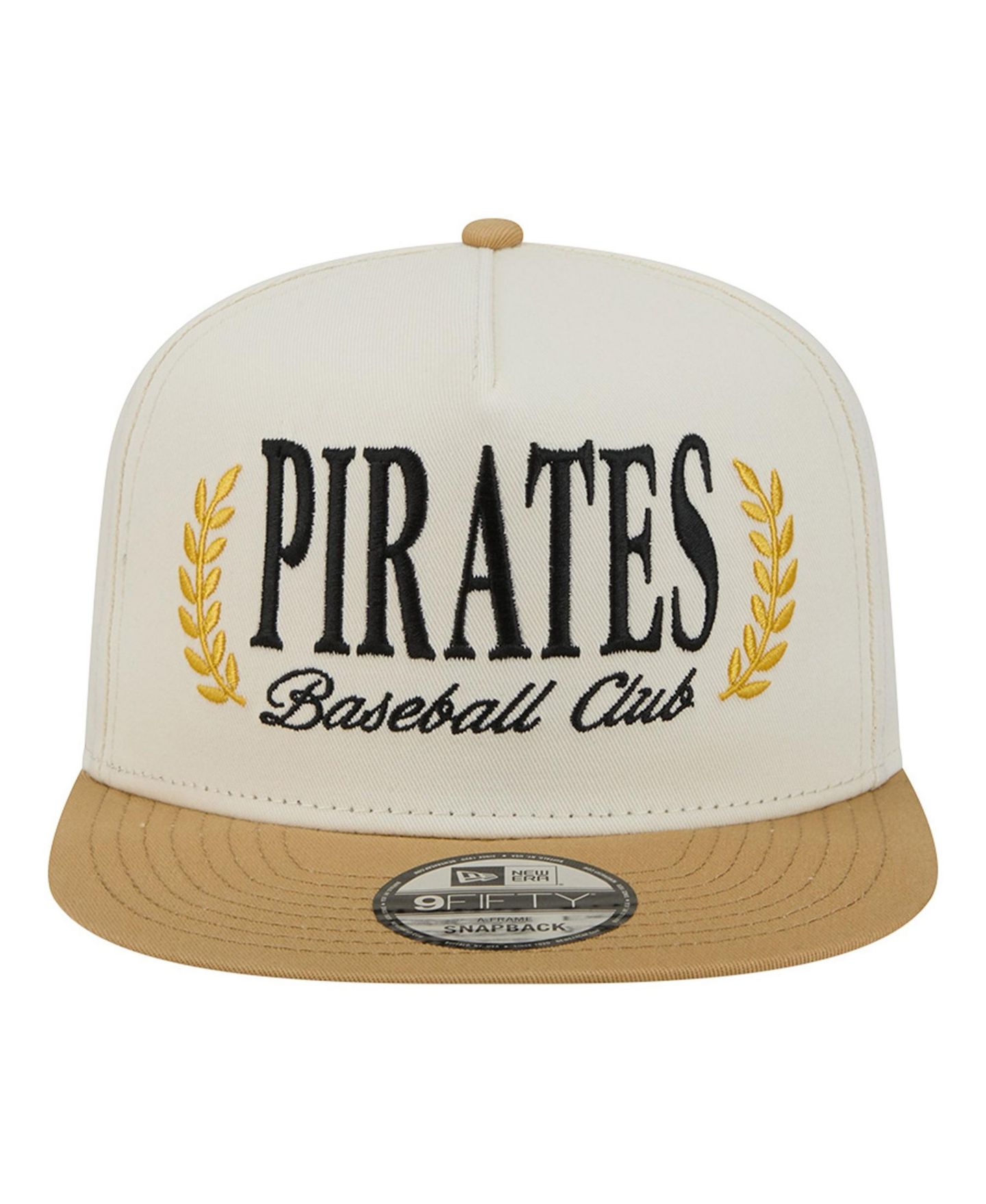 Мужская кепка New Era Cream Pittsburgh Pirates Club 9FIFTY A-Frame Snapback Hat — фото 2