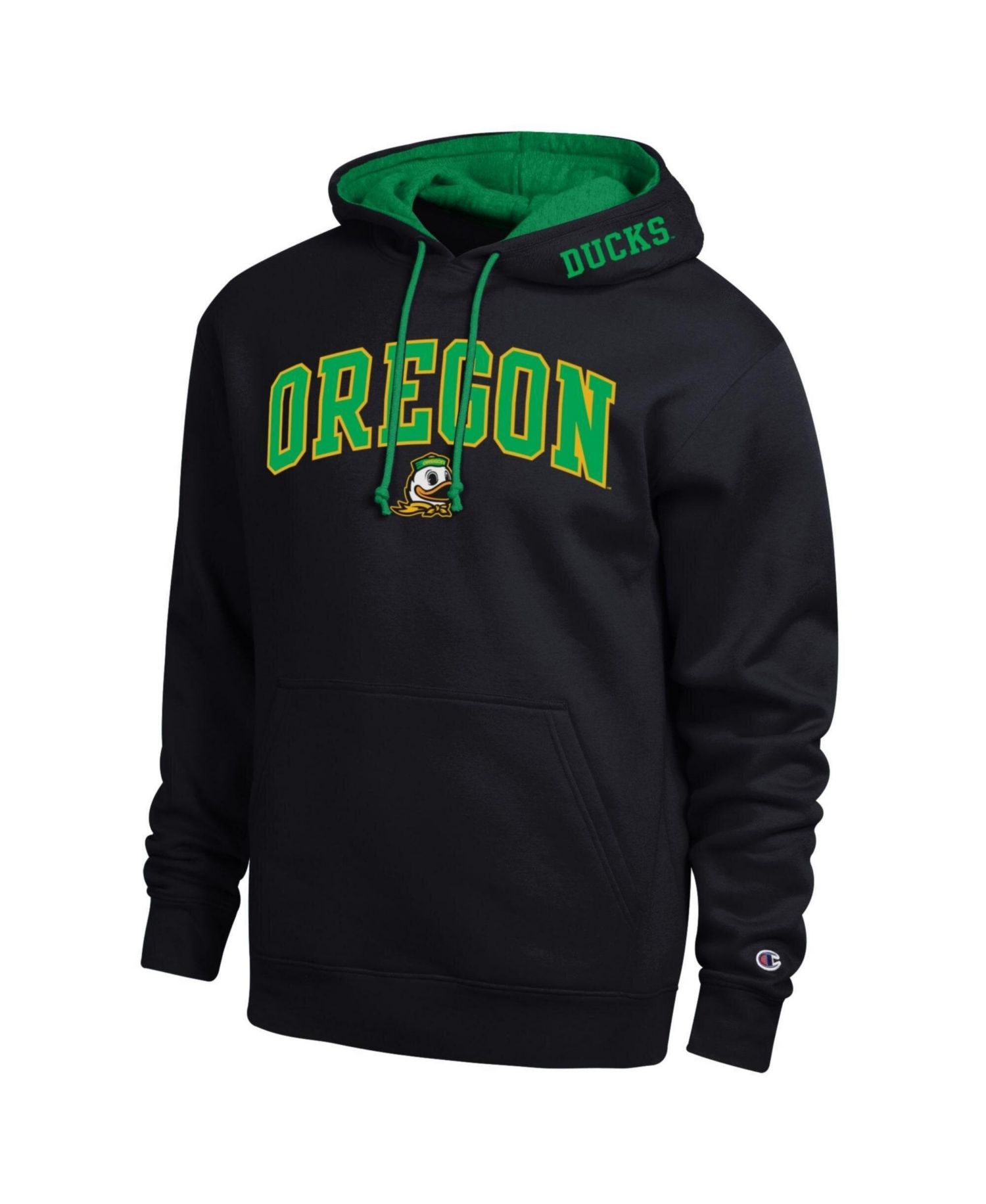 Men's Black Oregon Ducks Arch Tackle Twill Hoodie