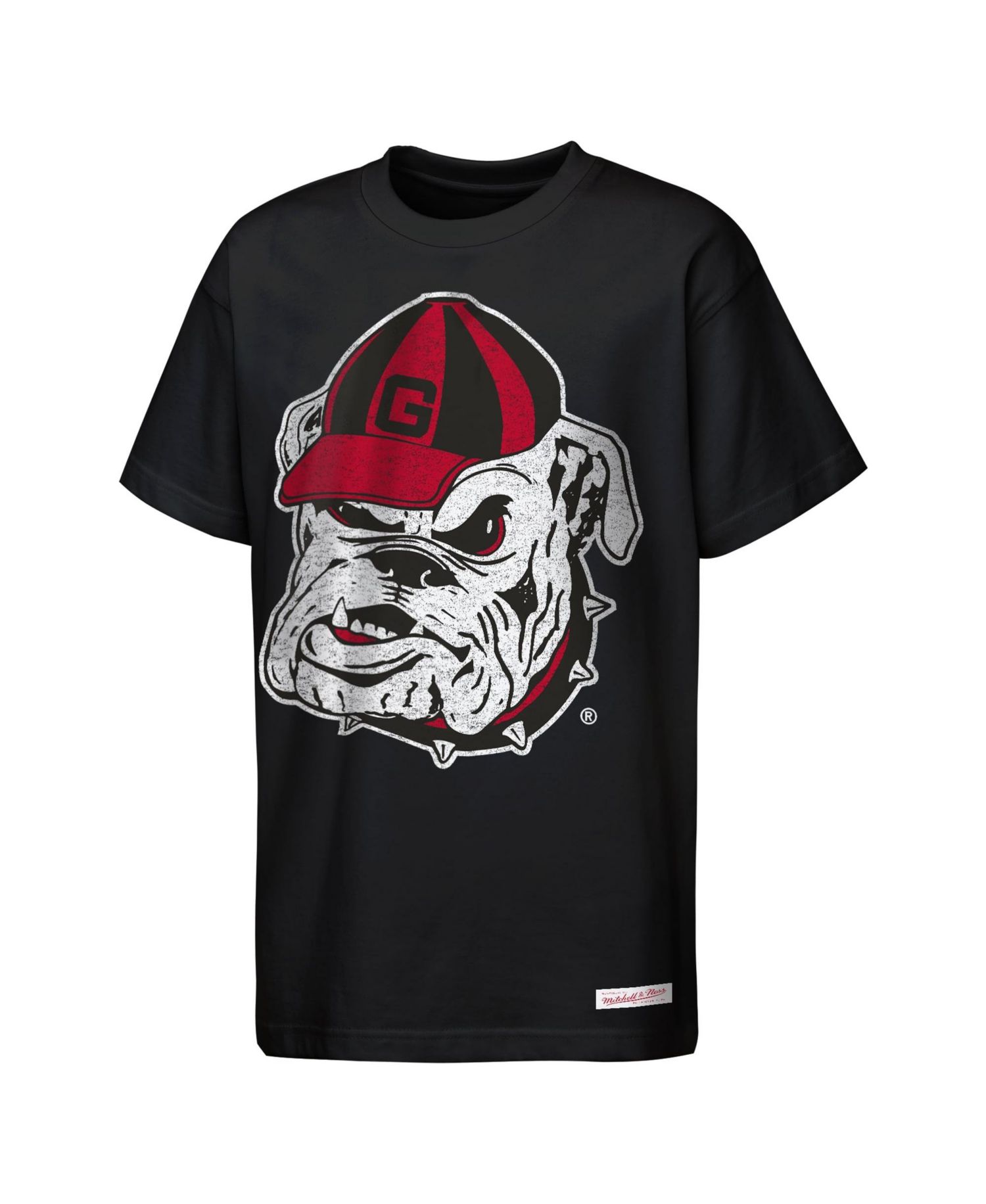Big Boys and Girls Black Georgia Bulldogs Mascot Big Face Heavyweight T-Shirt
