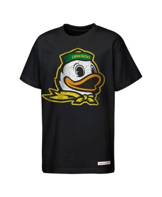 Big Boys and Girls Black Oregon Ducks Mascot Big Face Heavyweight T-Shirt