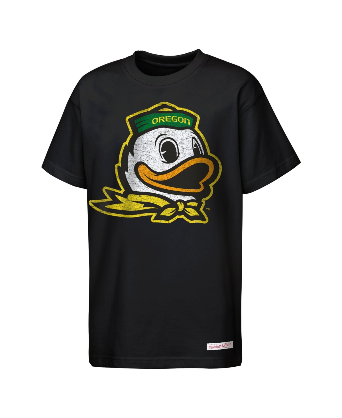 Mitchell & Ness Boys' and Girls' Oregon Ducks Mascot Big Face Heavyweight Cotton T-Shirt - Black