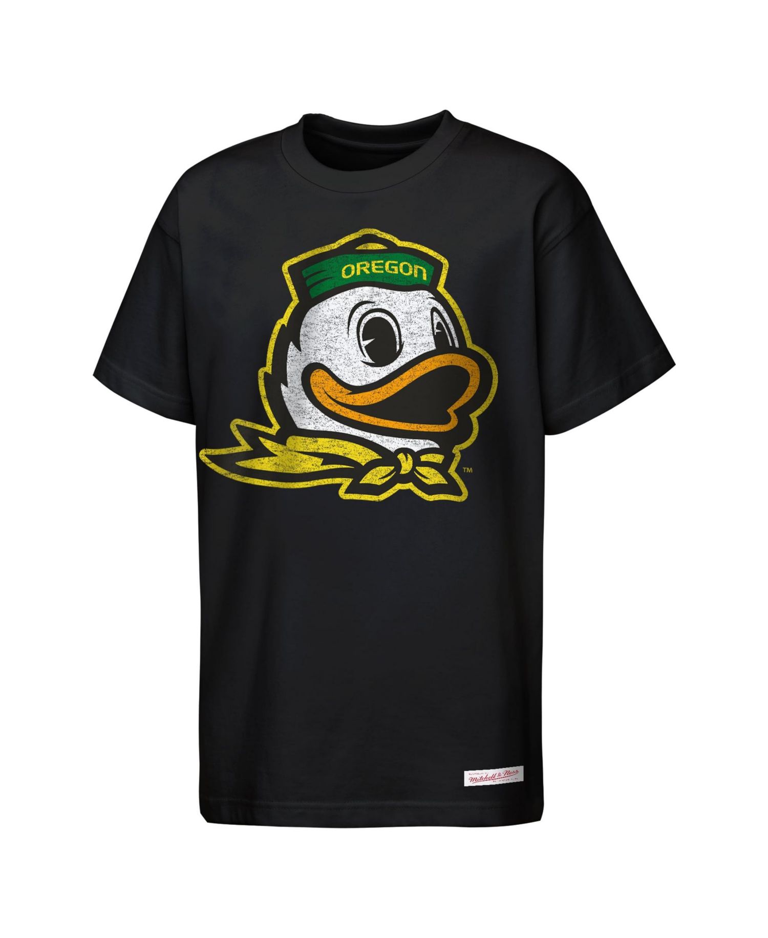 Big Boys and Girls Black Oregon Ducks Mascot Big Face Heavyweight T-Shirt