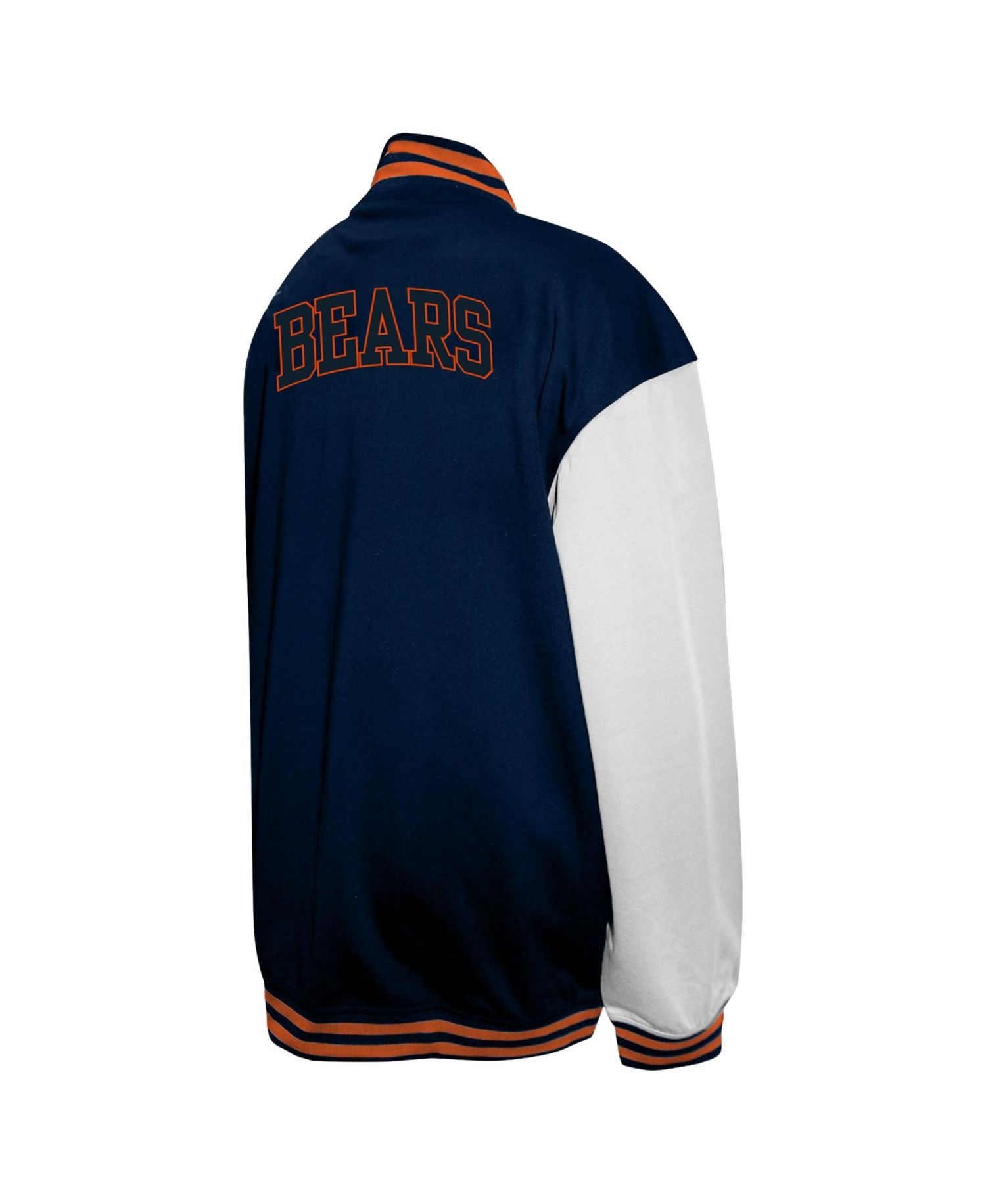 Men's Navy Chicago Bears Big & Tall Full-Snap Varsity Jacket