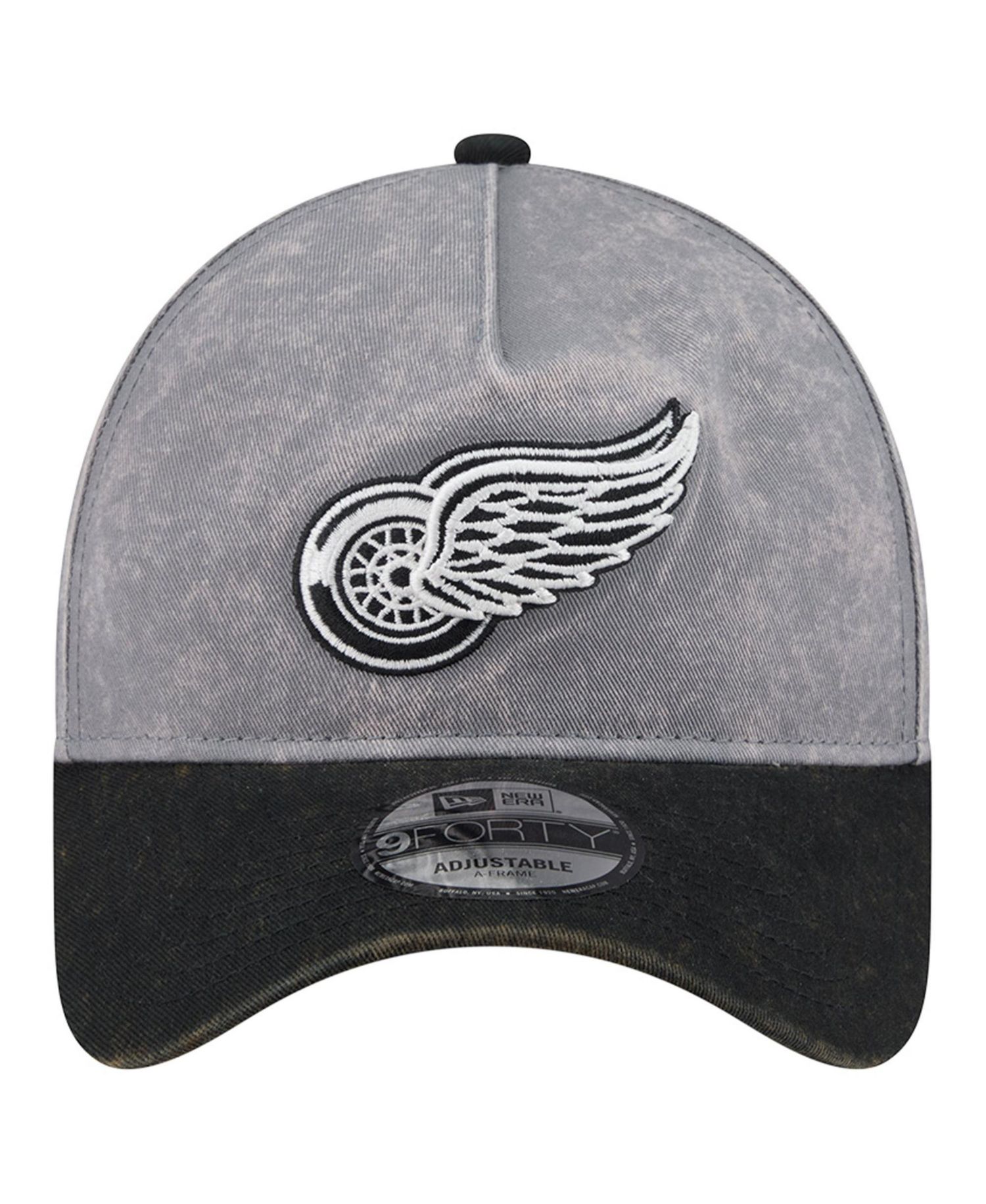 Men's Gray/Black Detroit Red Wings Storm A-Frame 9FORTY Adjustable Hat
