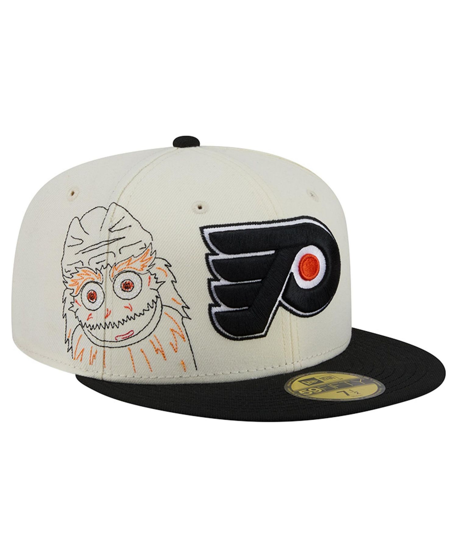 Men's Cream/Black Philadelphia Flyers Localized Stitched 59FIFTY Fitted Hat