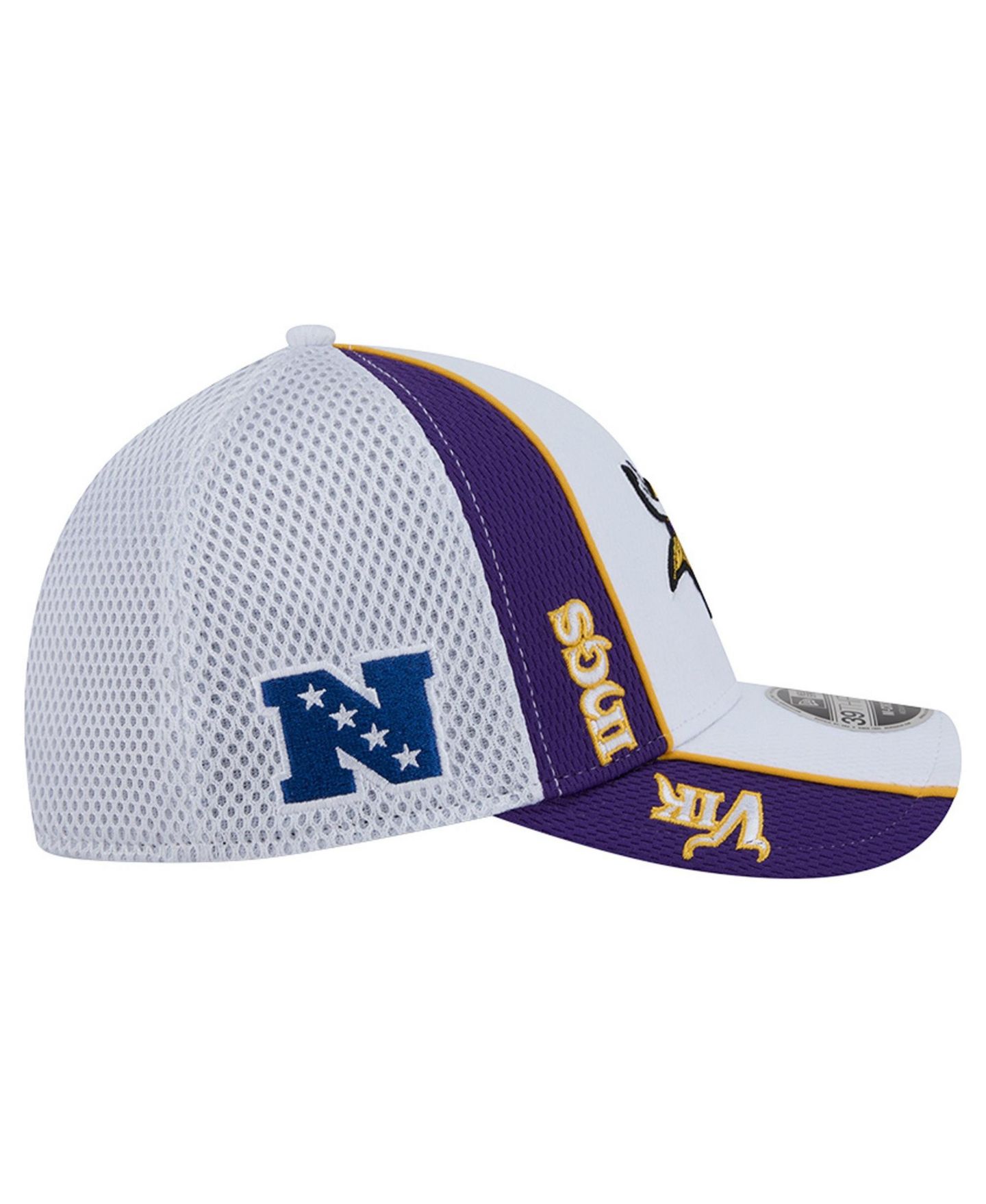 Мужская кепка New Era White/Purple Minnesota Vikings Dash 39THIRTY M-Crown Flex Hat — фото 6