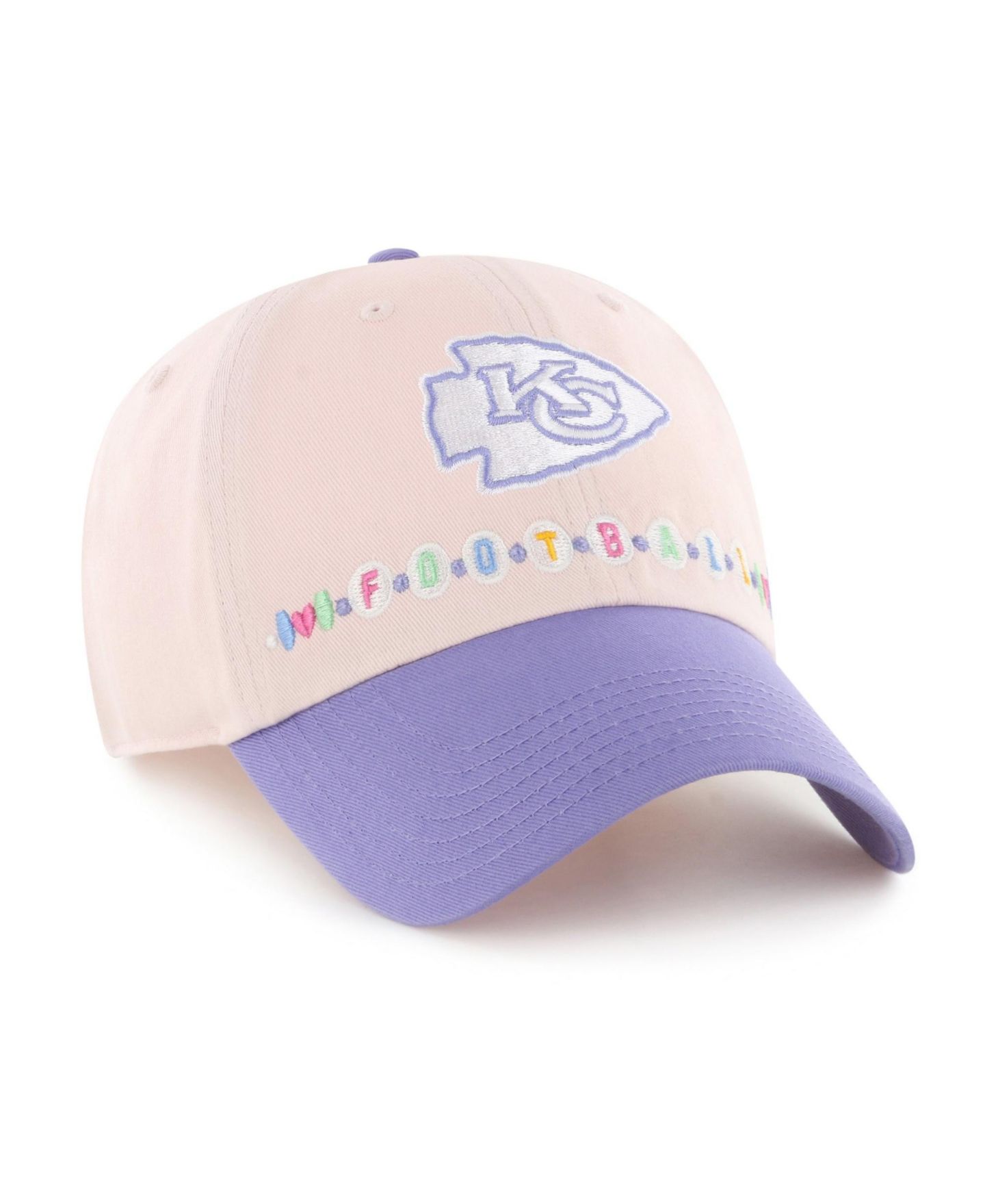Кепка '47 Brand Light Pink/Light Purple Kansas City Chiefs Friendship Clean Up Adjustable Hat для малышей — фото 2