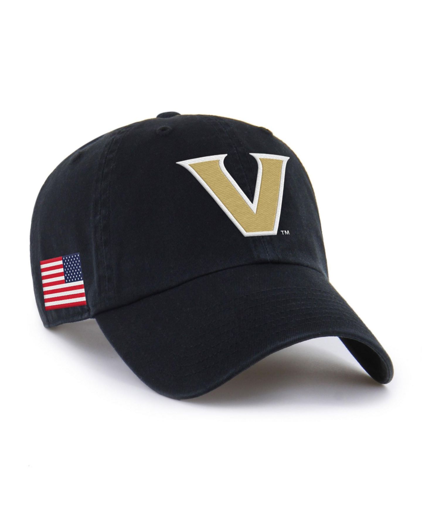 Мужская кепка '47 Brand Black Vanderbilt Commodores Americana Heritage Clean Up Adjustable Hat — фото 1