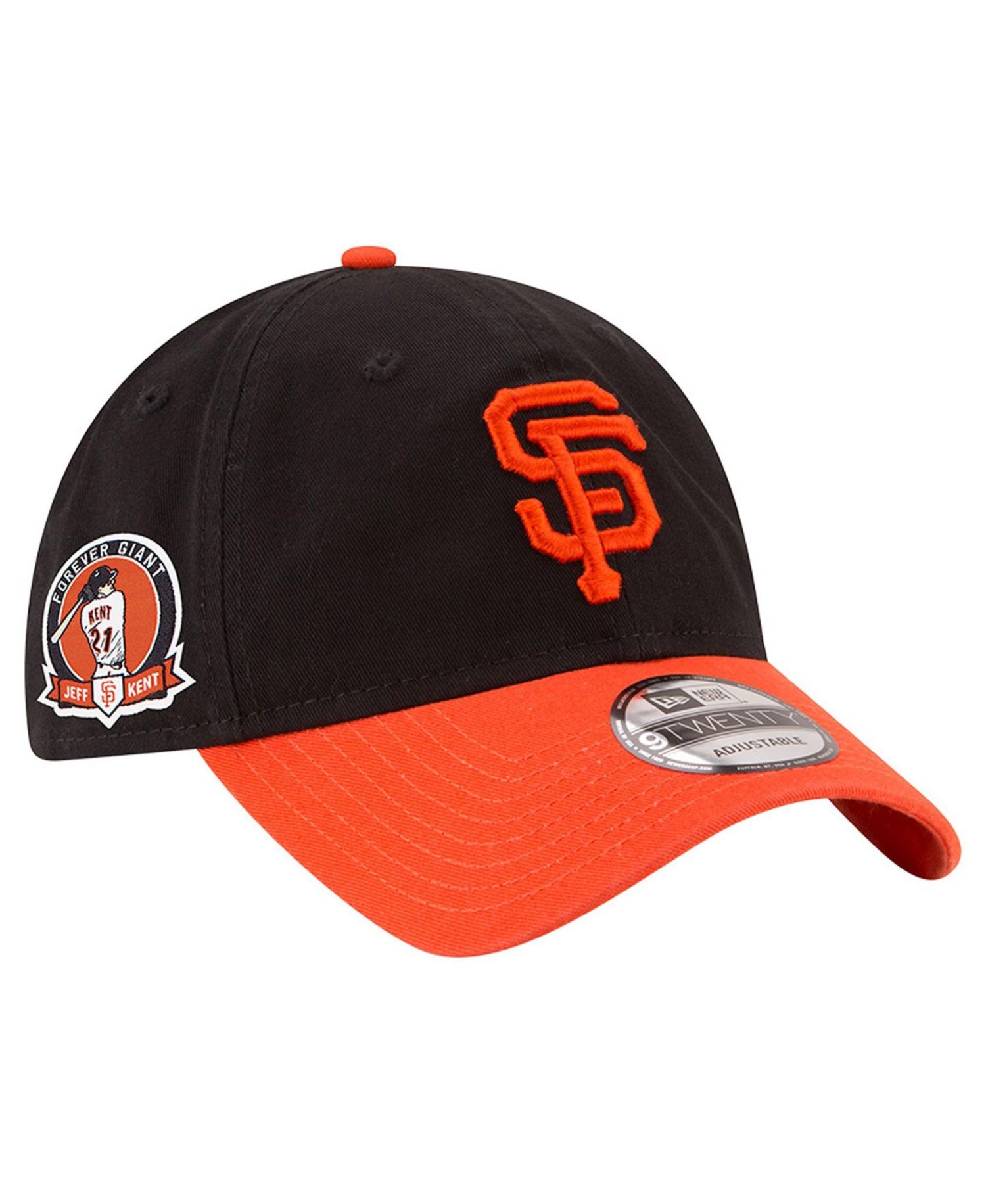 Men's Black/Orange San Francisco Giants Jeff Kent Number Retirement Casual Classic Adjustable Hat
