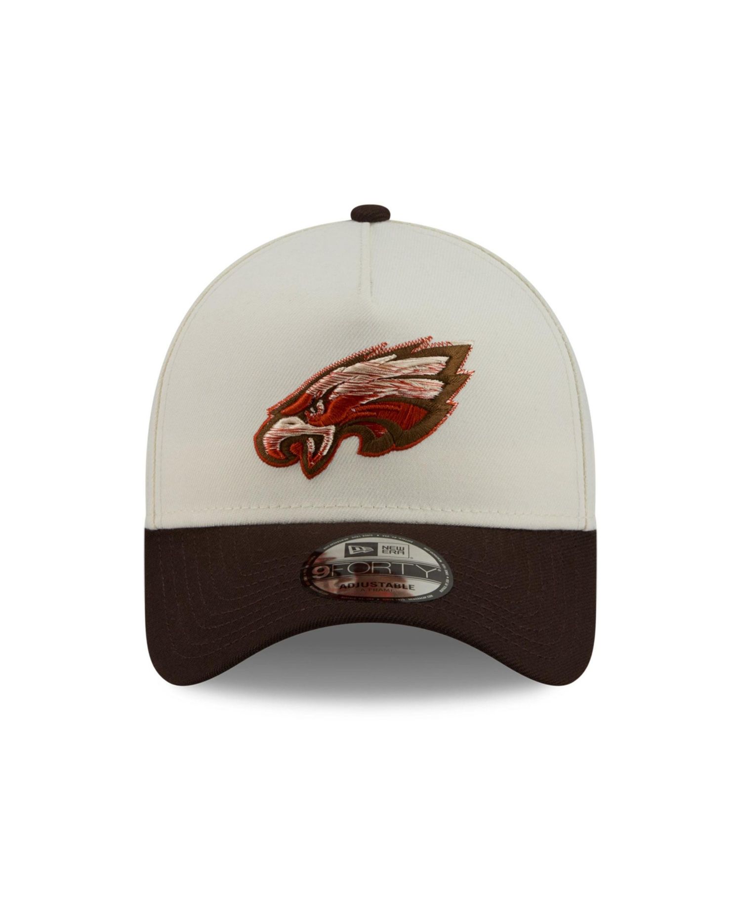 Men's Cream/Brown Philadelphia Eagles Pumpkin Spice A-Frame 9FORTY Adjustable Hat