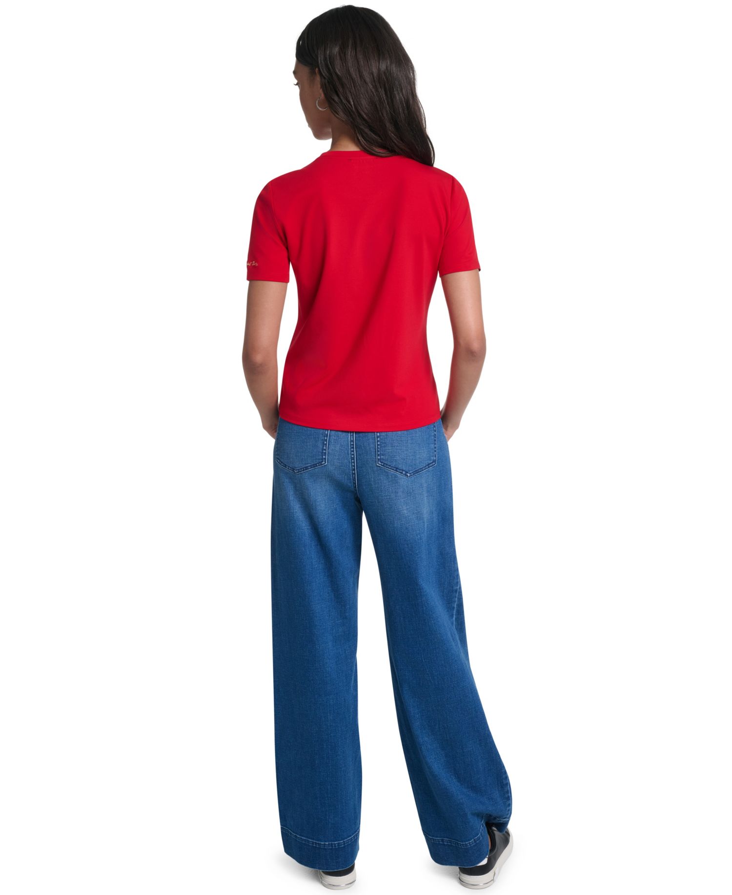 Women's Crewneck Gem-Embellished Short-Sleeve T-Shirt