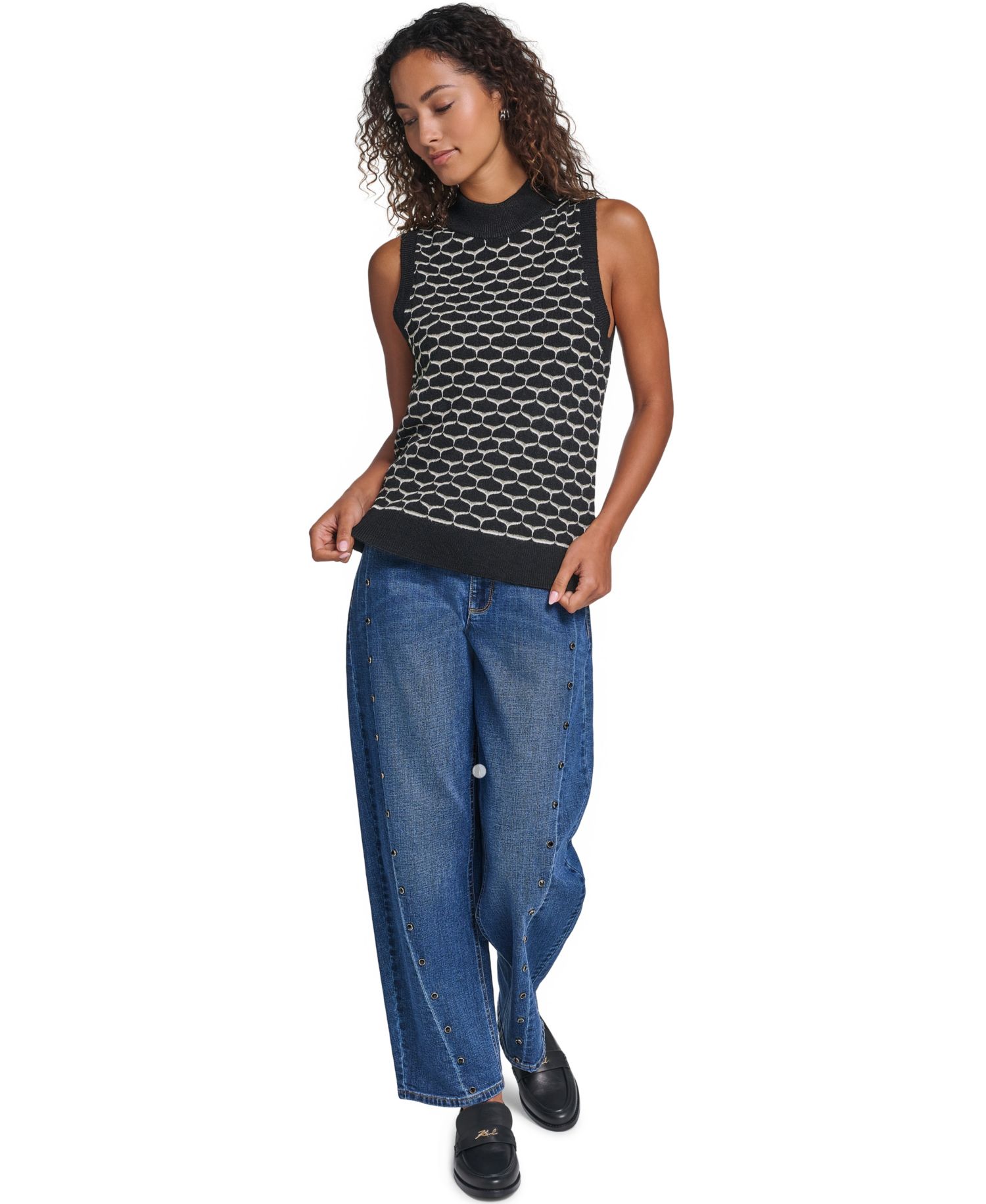 Women's Mock Neck Sleeveless Sweater