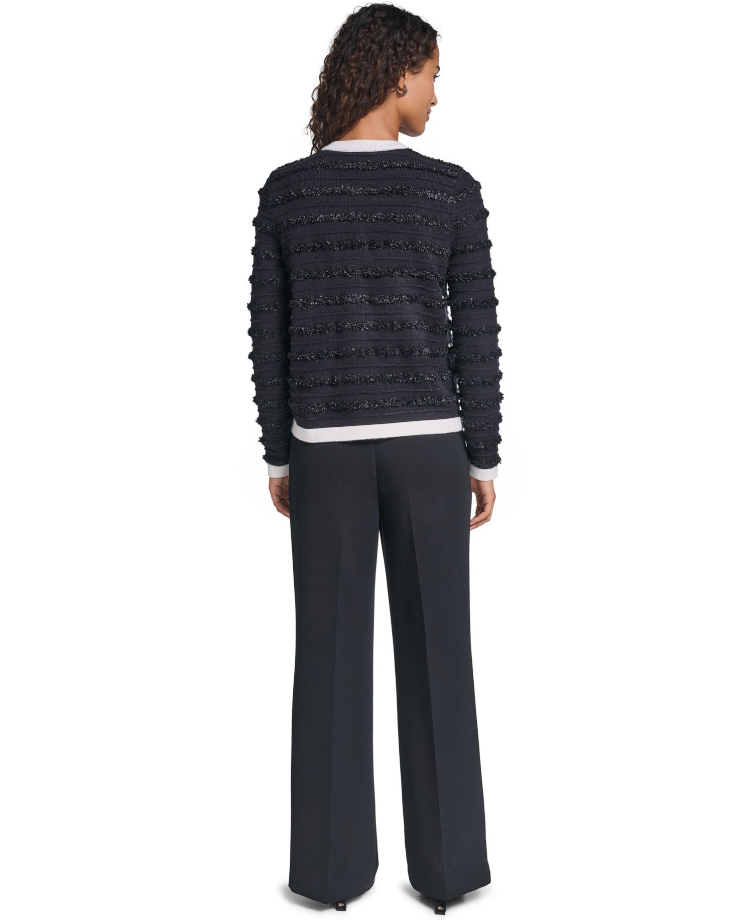 Women's Embellished Crewneck Cardigan Sweater