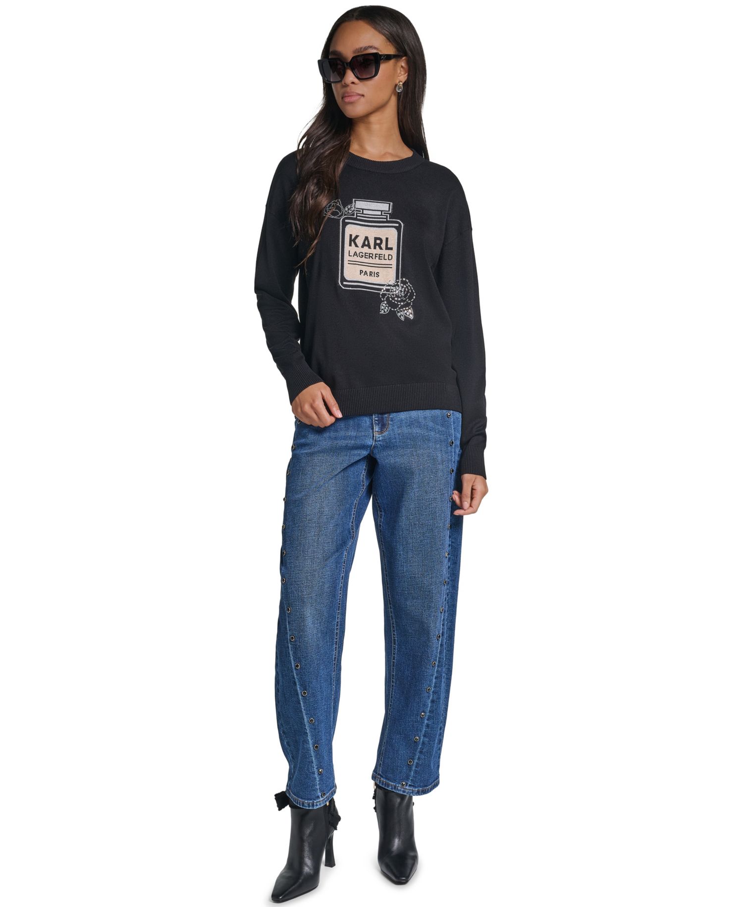 Women's Perfume Logo Loose-Fit Sweater