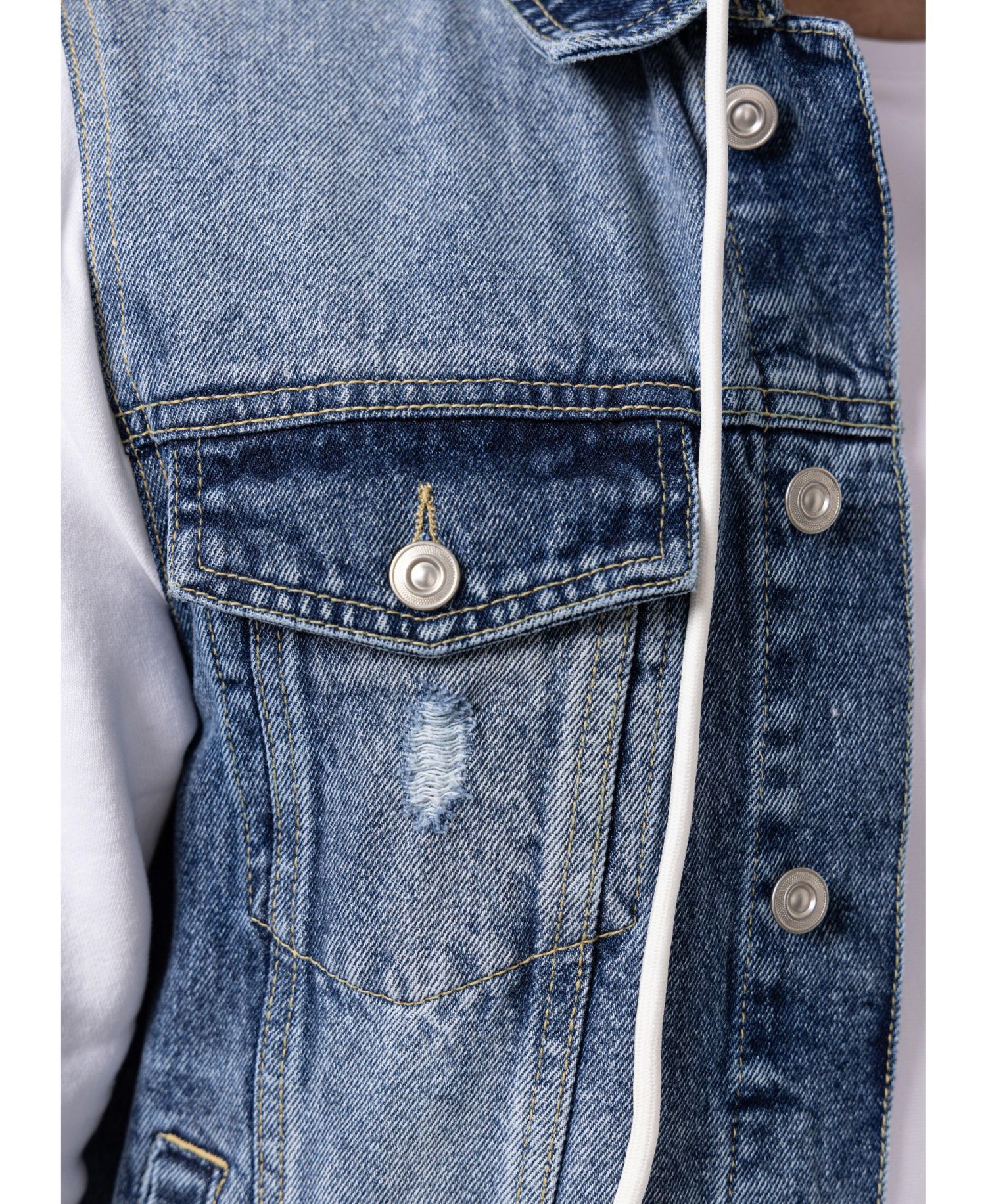 XRAY Men's Hybrid Hoodie Trucker Denim Jacket