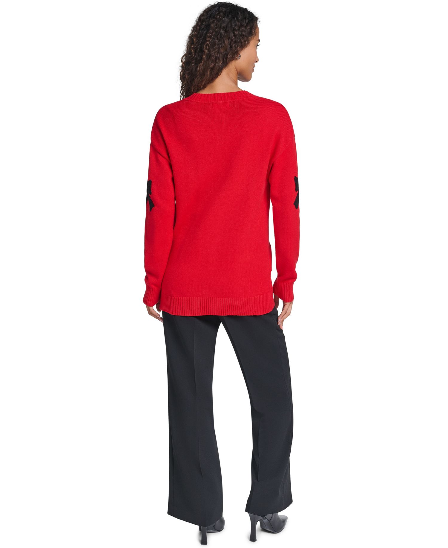 Women's Bow Long-Sleeve V-Neck Cardigan