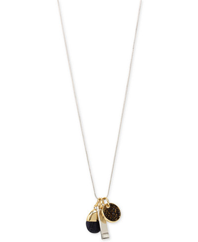 Kenneth Cole New York Two-Tone Long Multi-Charm Pendant Necklace