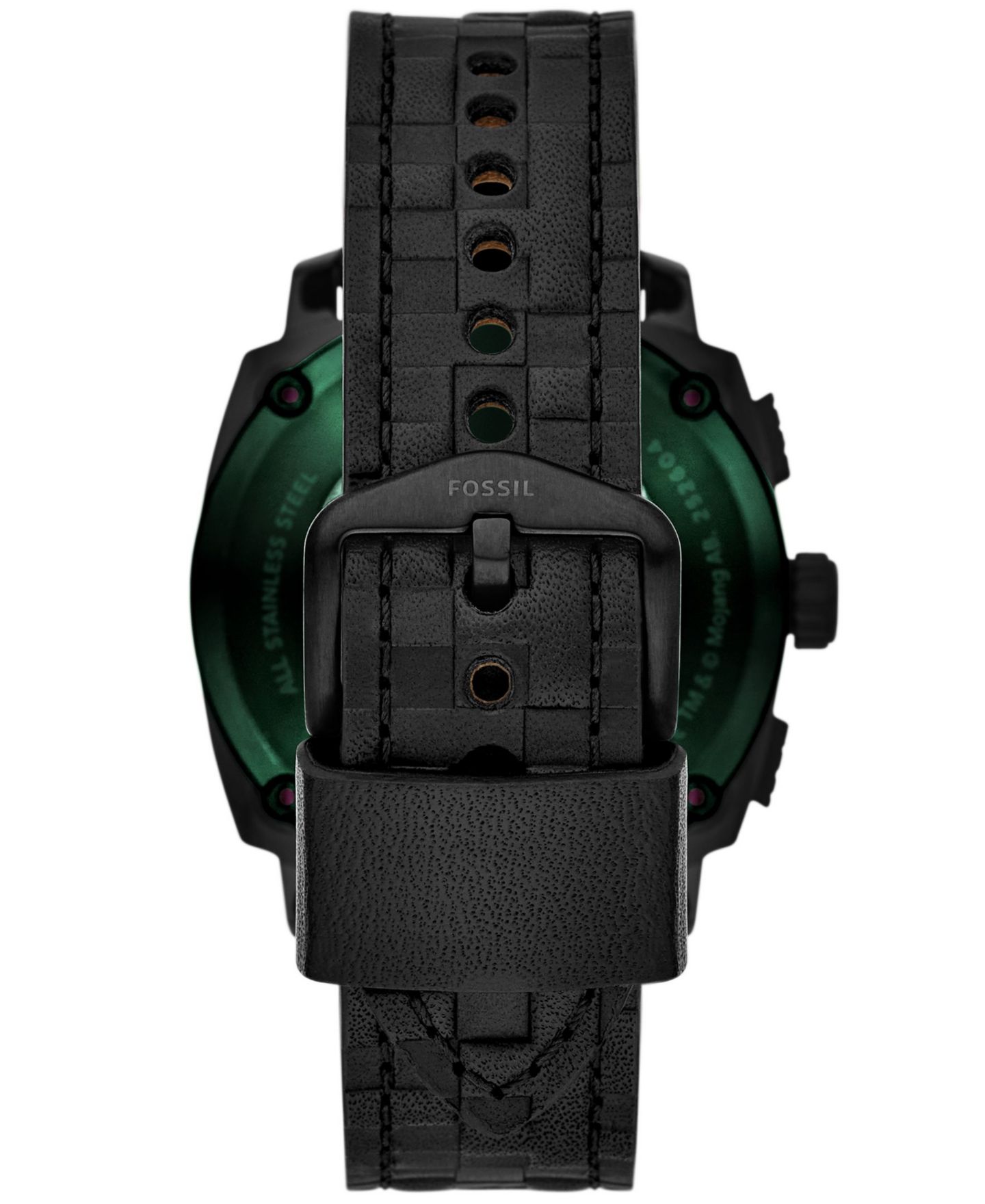 Часы Fossil Unisex Minecraft Quartz The End Leather Watch 44mm — фото 2