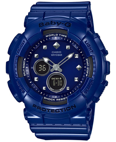 Baby-G Women's Analog-Digital Blue Resin Strap Watch 43x46mm BA125-2A