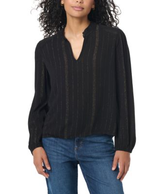 Women's Ruffle Collar Peasant Long-Sleeve Blouse