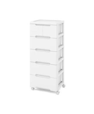 Rolling Storage Cabinet with Universal Wheels and 5 6 7 Drawers 6 Drawer