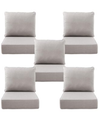 24"x22"x6" Patio Thick Cushions and Pillows Set - Deep Seat Indoor/Outdoor Water and Fade Resistant