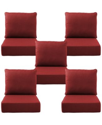 24"x22"x6" Patio Thick Cushions and Pillows Set Deep Seat Indoor, Outdoor Water and Fade Resistant