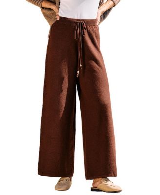 Women's Take a Breather High-Rise Wide-Leg Cable-Knit Pants