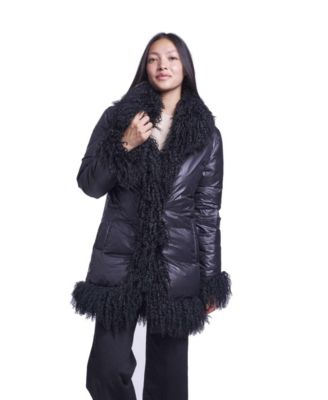 Women's Down and shearling tuxedo coat