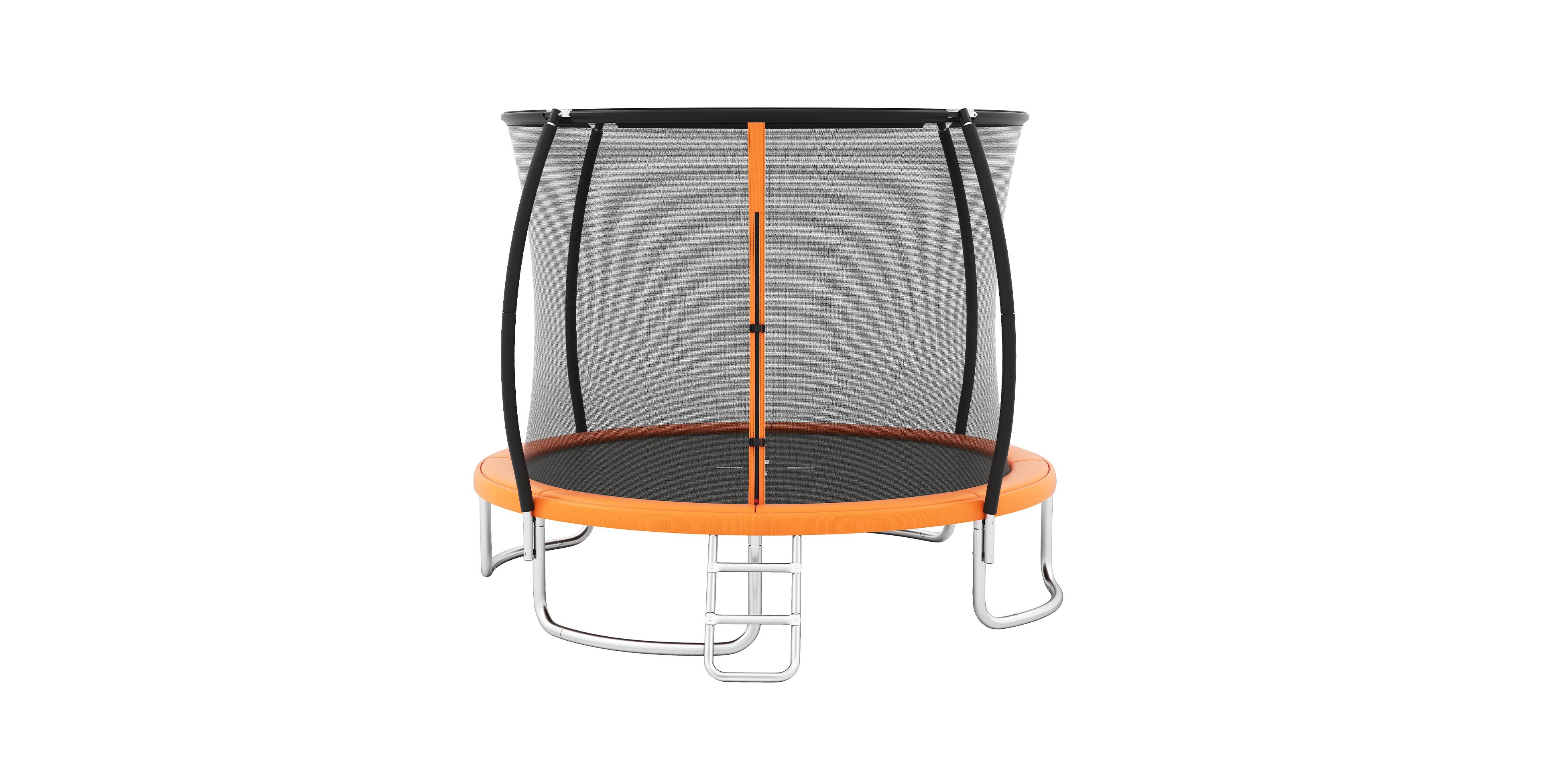 Mecale 10-Foot Galvanized Steel Trampoline with Safety Enclosure Net, 220-lb Capacity, Ages 3+