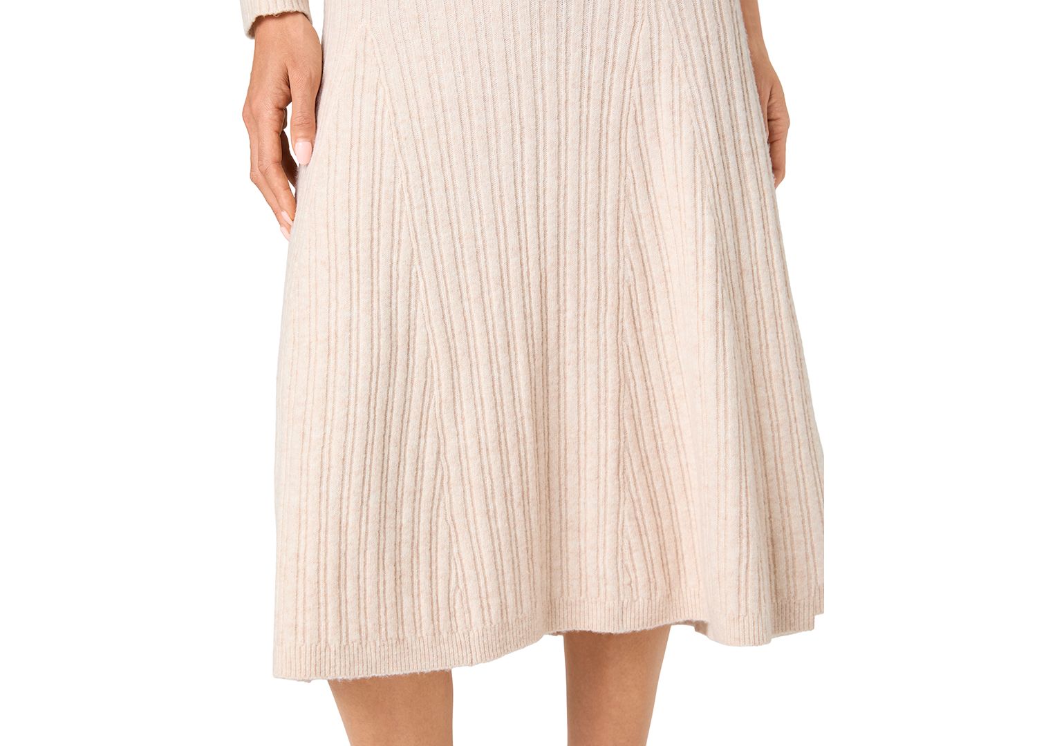 Women's Lucien High-Waisted Ribbed-Knit A-Line Midi Skirt