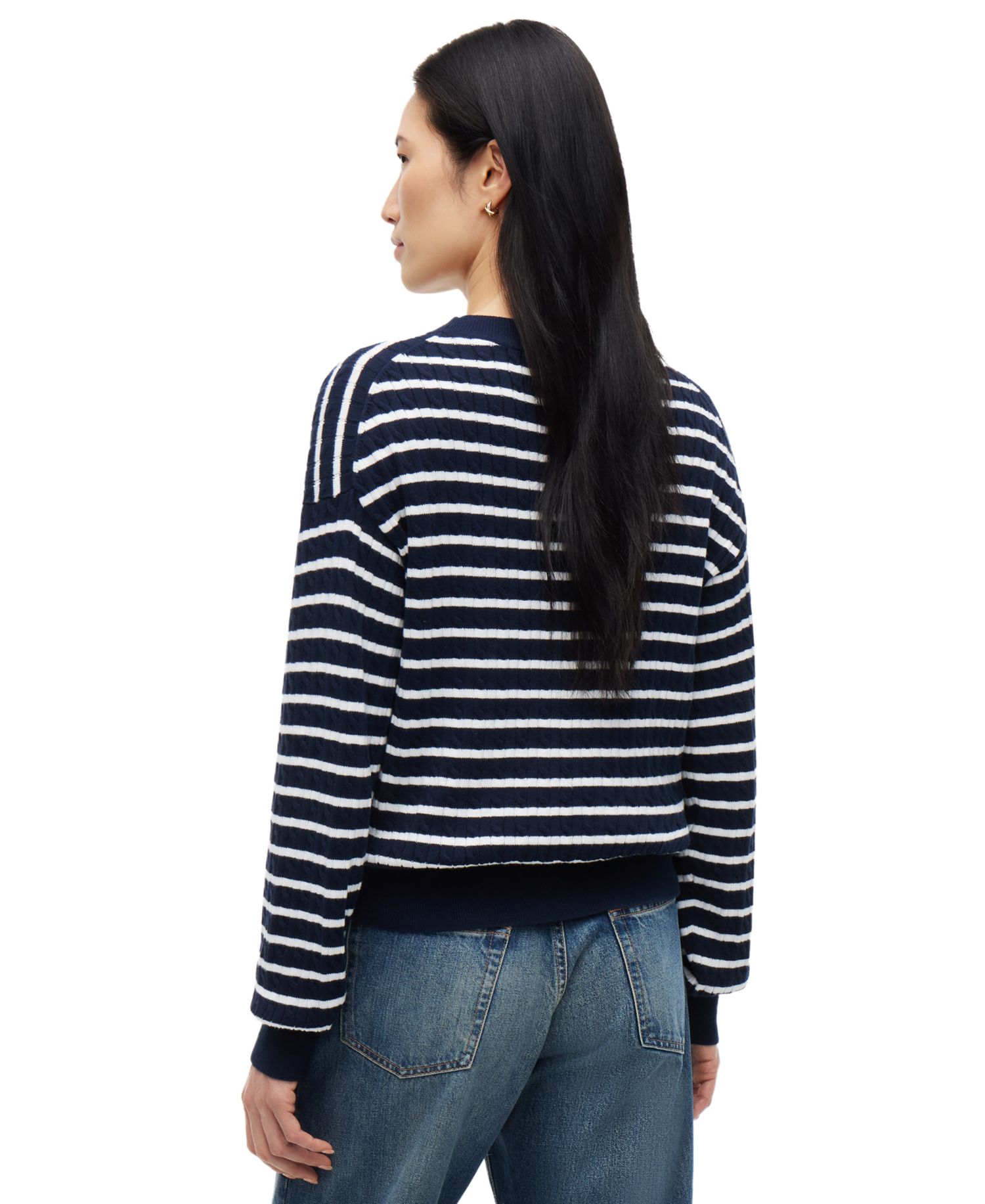 Women's Cable-Knit Crewneck Long-Sleeve Sweater