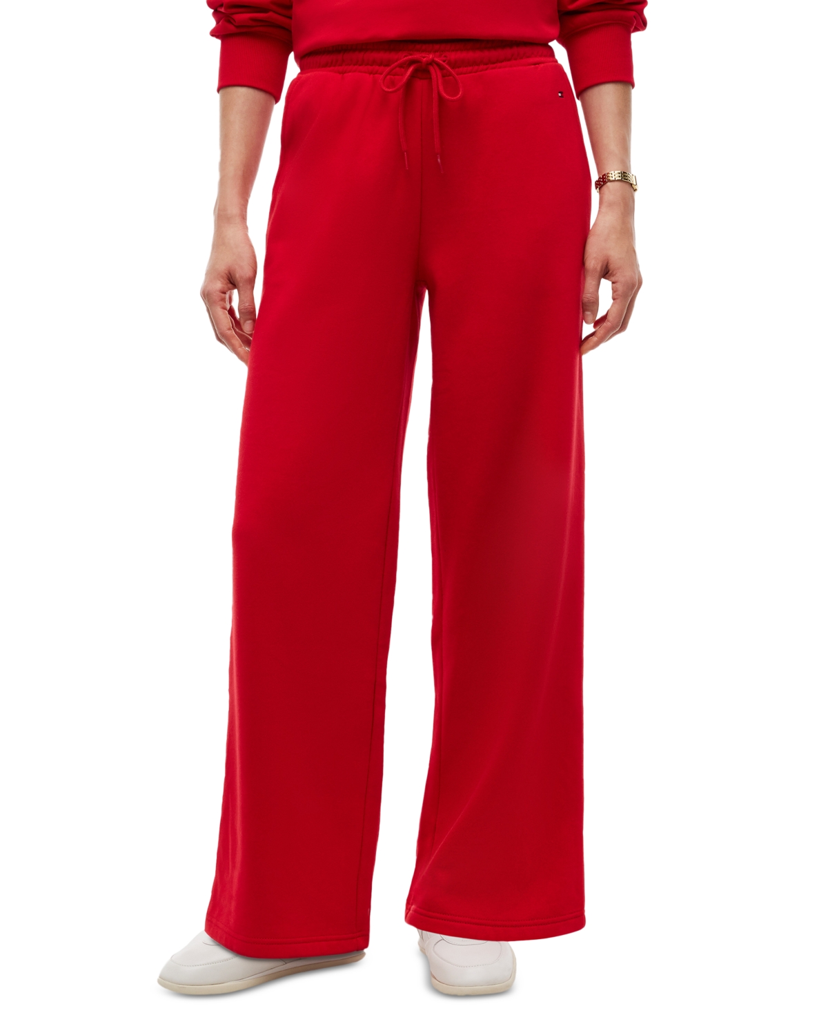 Tommy Hilfiger Women's Marina Straight-leg Mid-rise Drawstring Sweatpants In Red