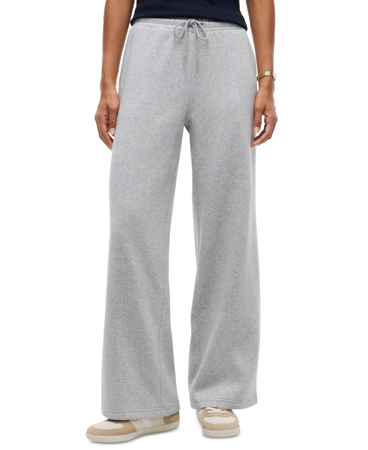 Tommy Hilfiger Women's Marina Straight-leg Mid-rise Drawstring Sweatpants In Light Grey Heather
