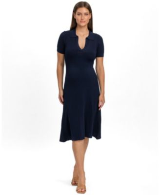 Women's PIETRO BRUNELLI Azalea Flared Polo Knit Dress