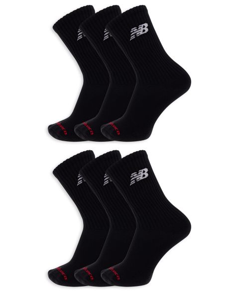 Носки для мужчин, средней высоты, 6 шт. — New Balance, цвет: Чёрный